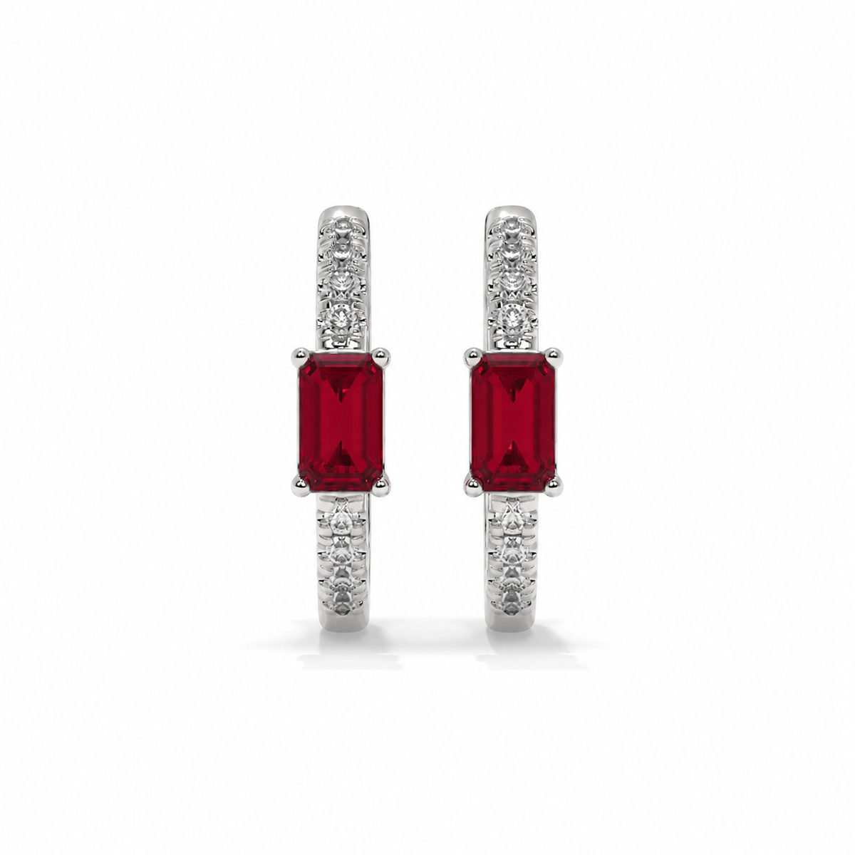 14K White Gold - Ruby