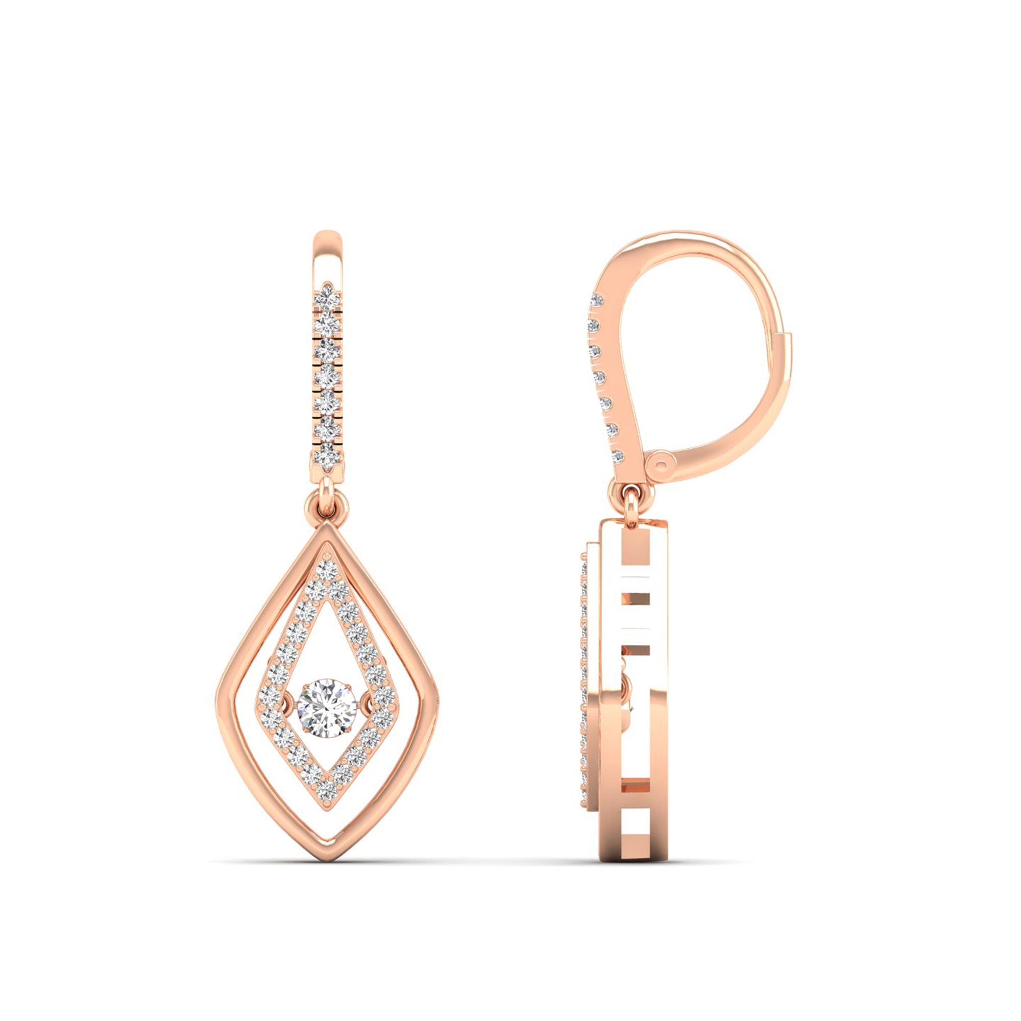 Double Drop Dancing Diamond Dangle Earrings - Milano