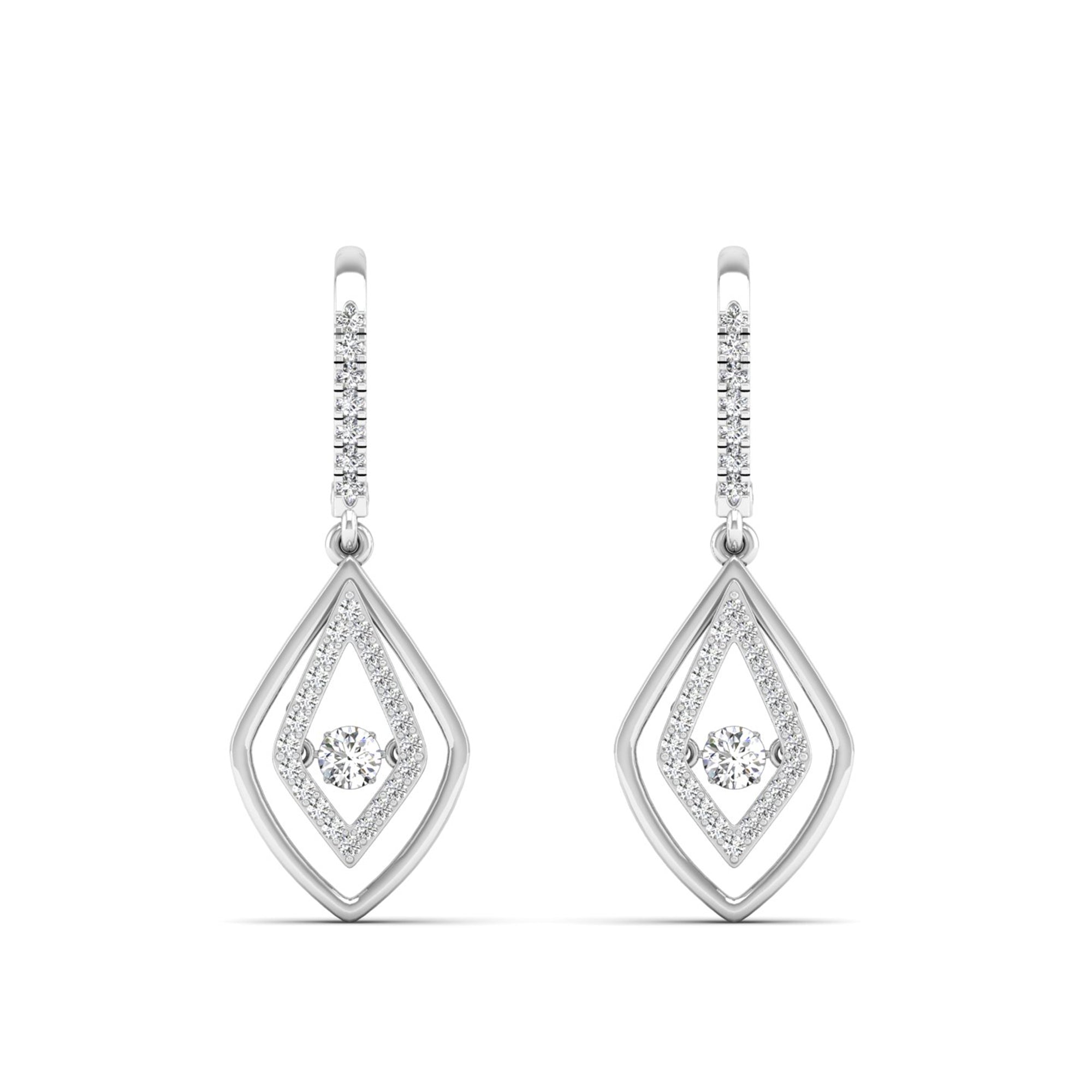 Double Drop Dancing Diamond Dangle Earrings - Milano