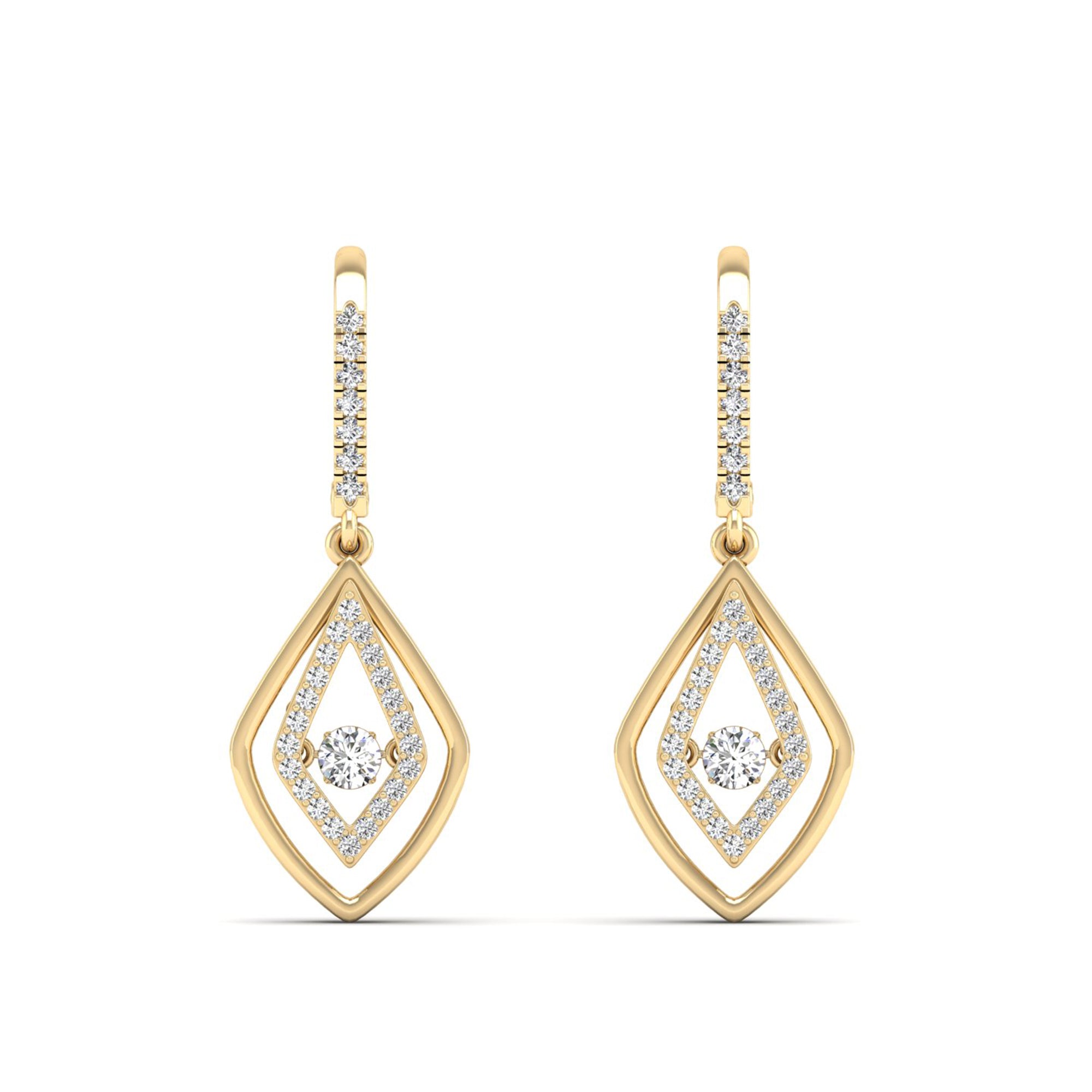Double Drop Dancing Diamond Dangle Earrings - Milano