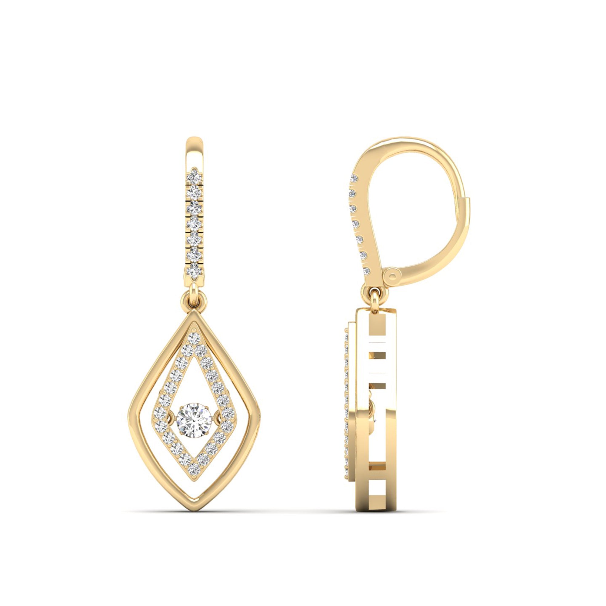 Double Drop Dancing Diamond Dangle Earrings - Milano