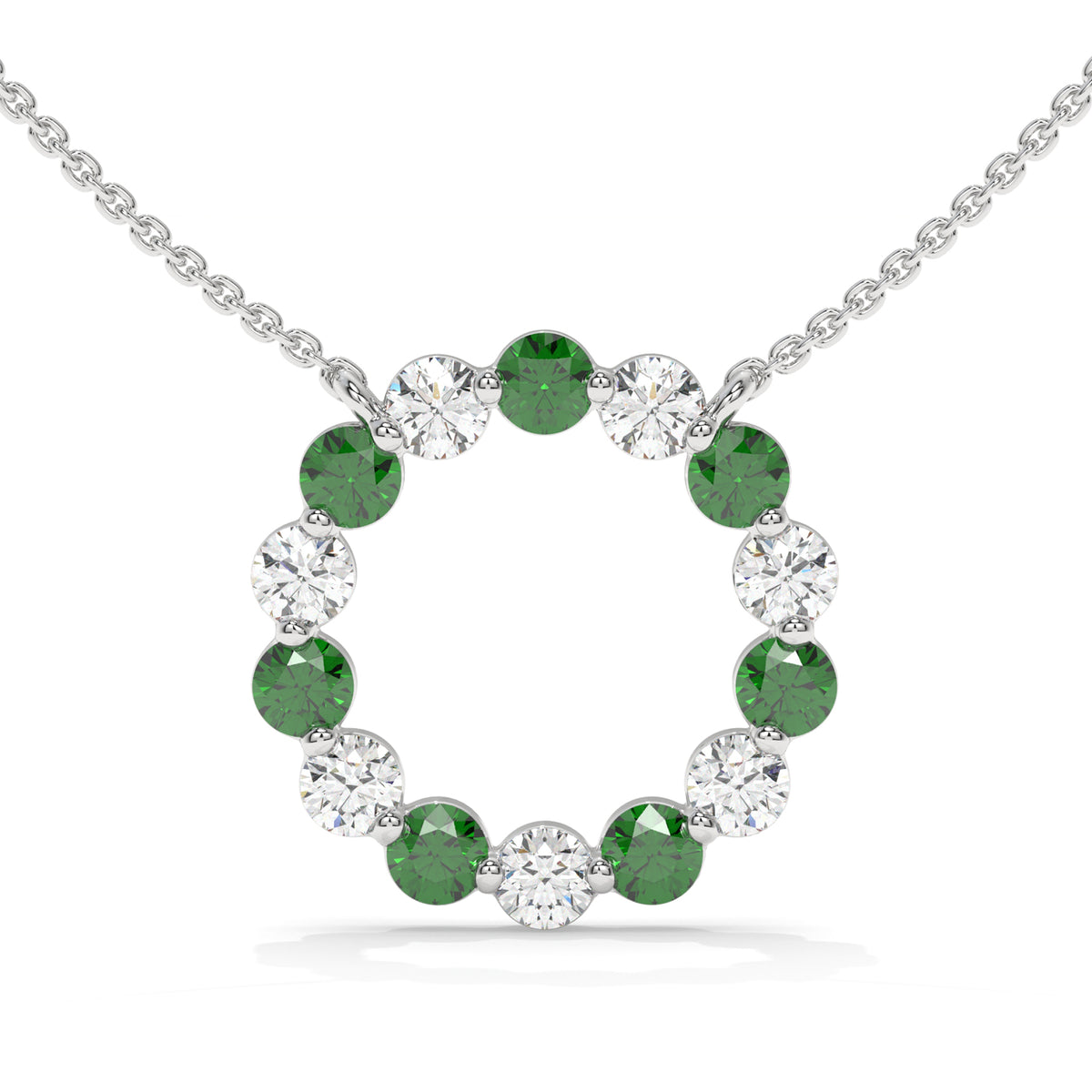 14K White Gold - Emerald