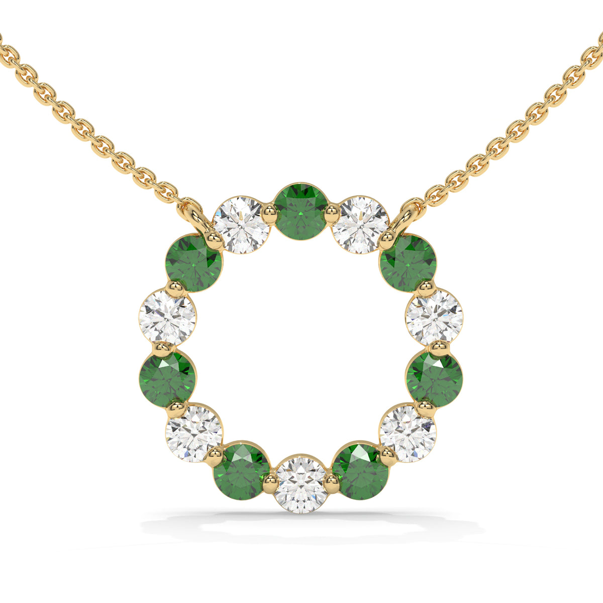 14K Yellow Gold - Emerald