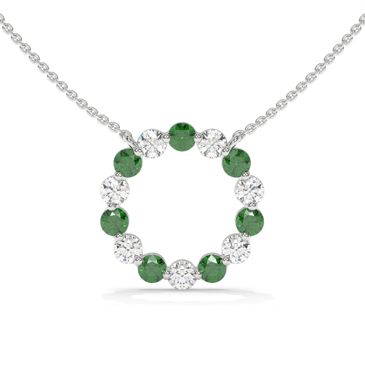 14K White Gold - Emerald