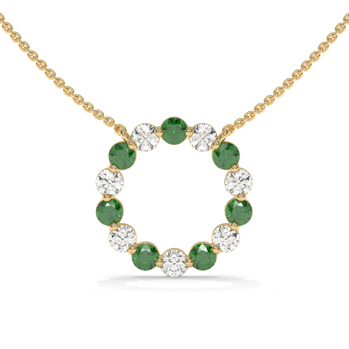 14K Yellow Gold - Emerald