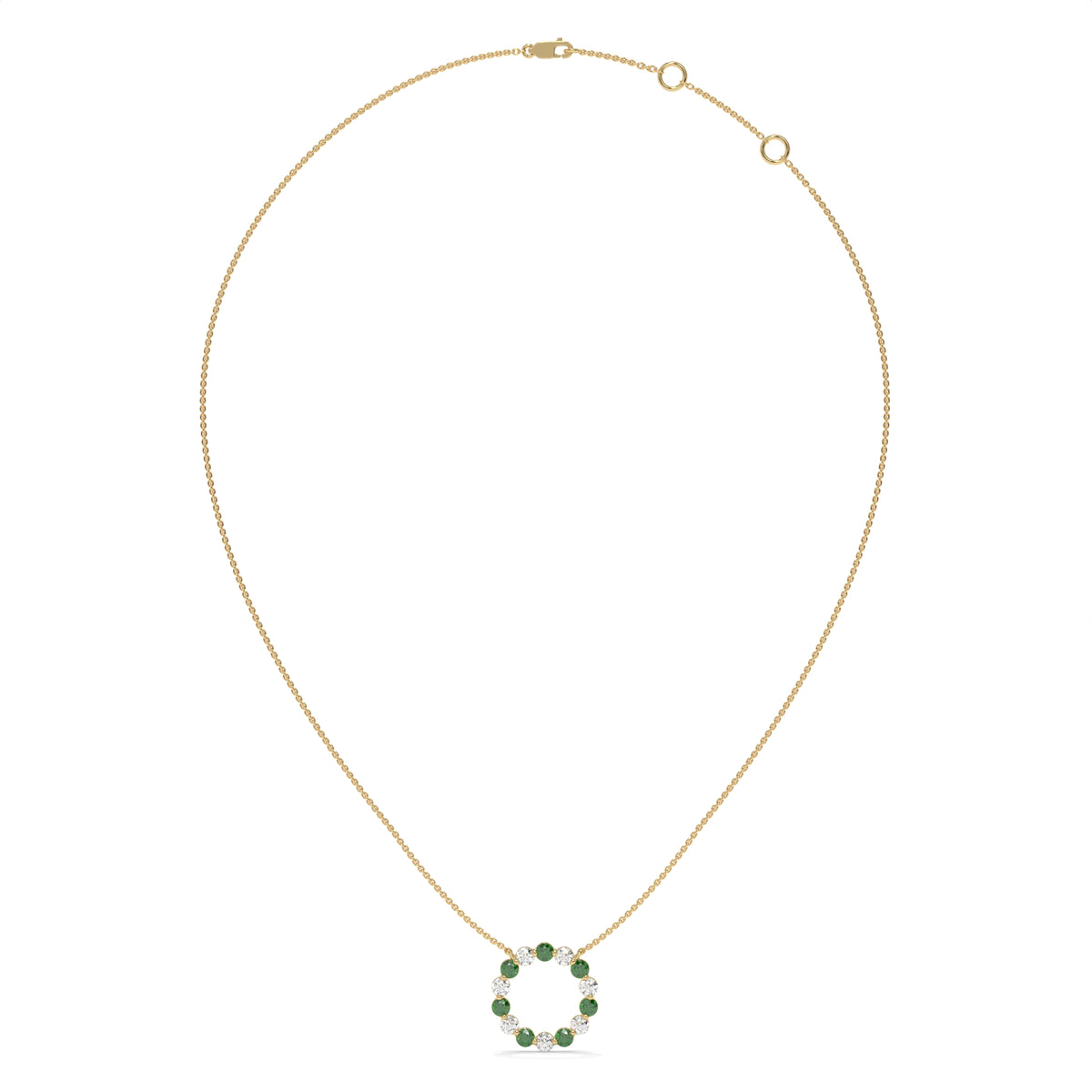 14K Yellow Gold - Emerald