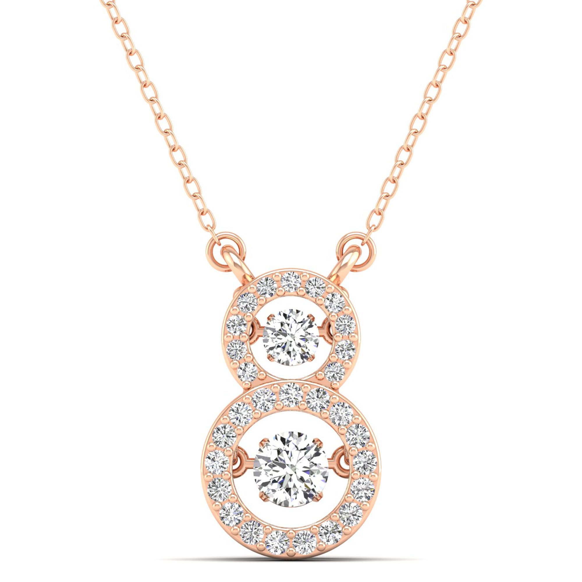 Stacked Halo Dancing Diamond Necklace - Milano