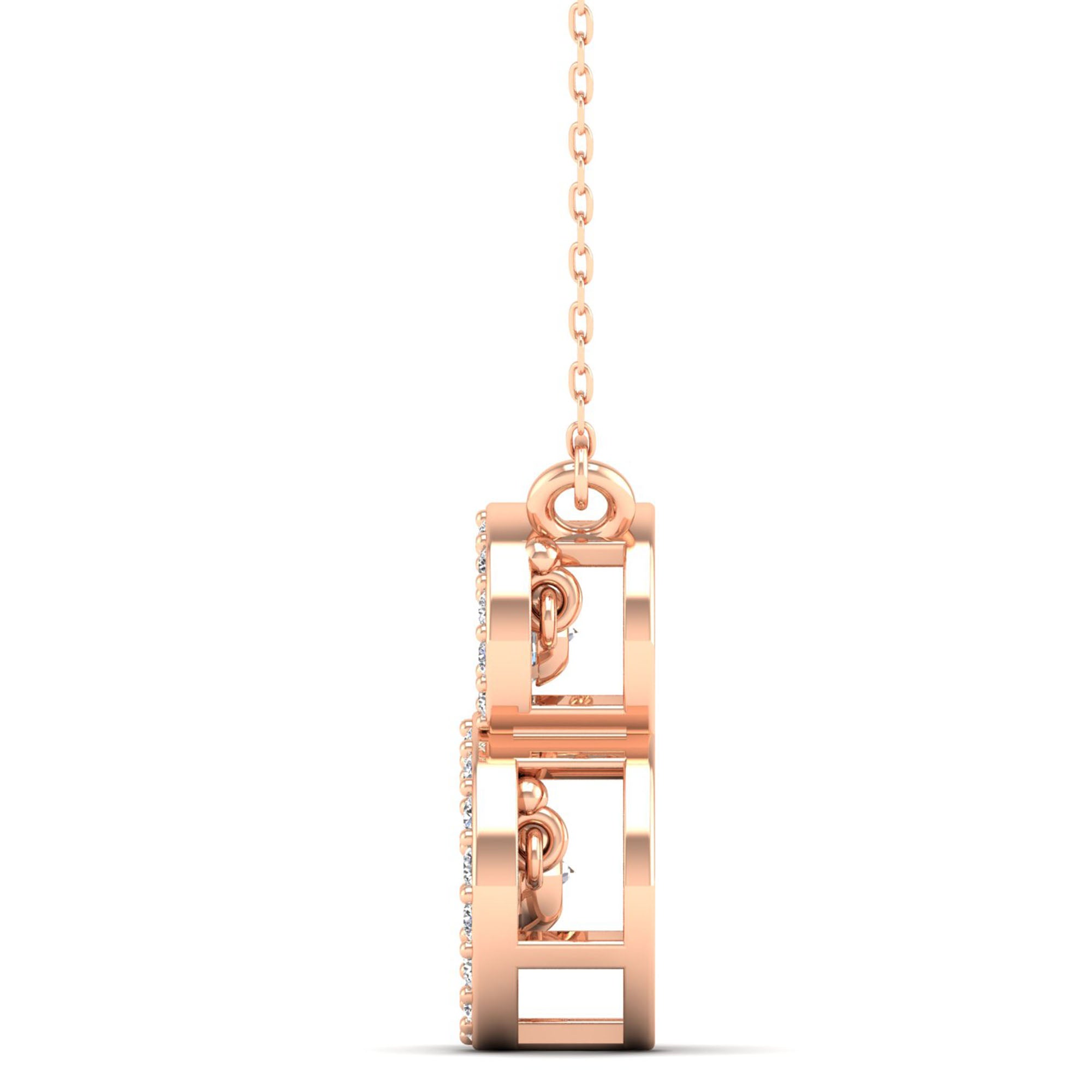 Stacked Halo Dancing Diamond Necklace - Milano