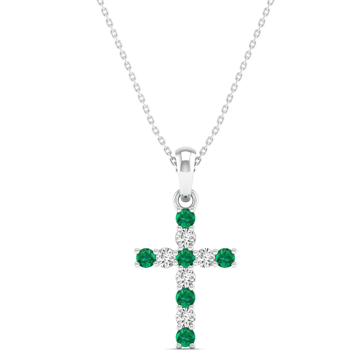 14K White Gold - Emerald