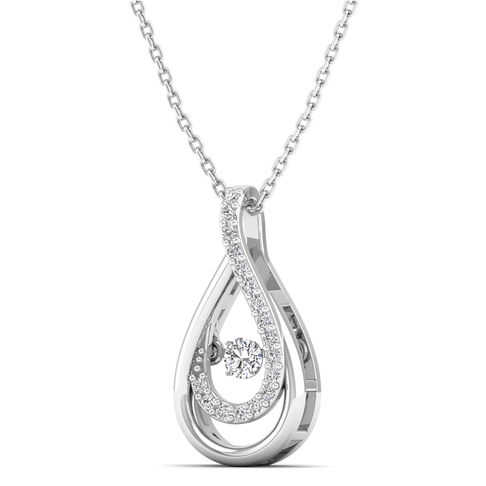 Double Tear Drop Dancing Diamond Pendant - Milano