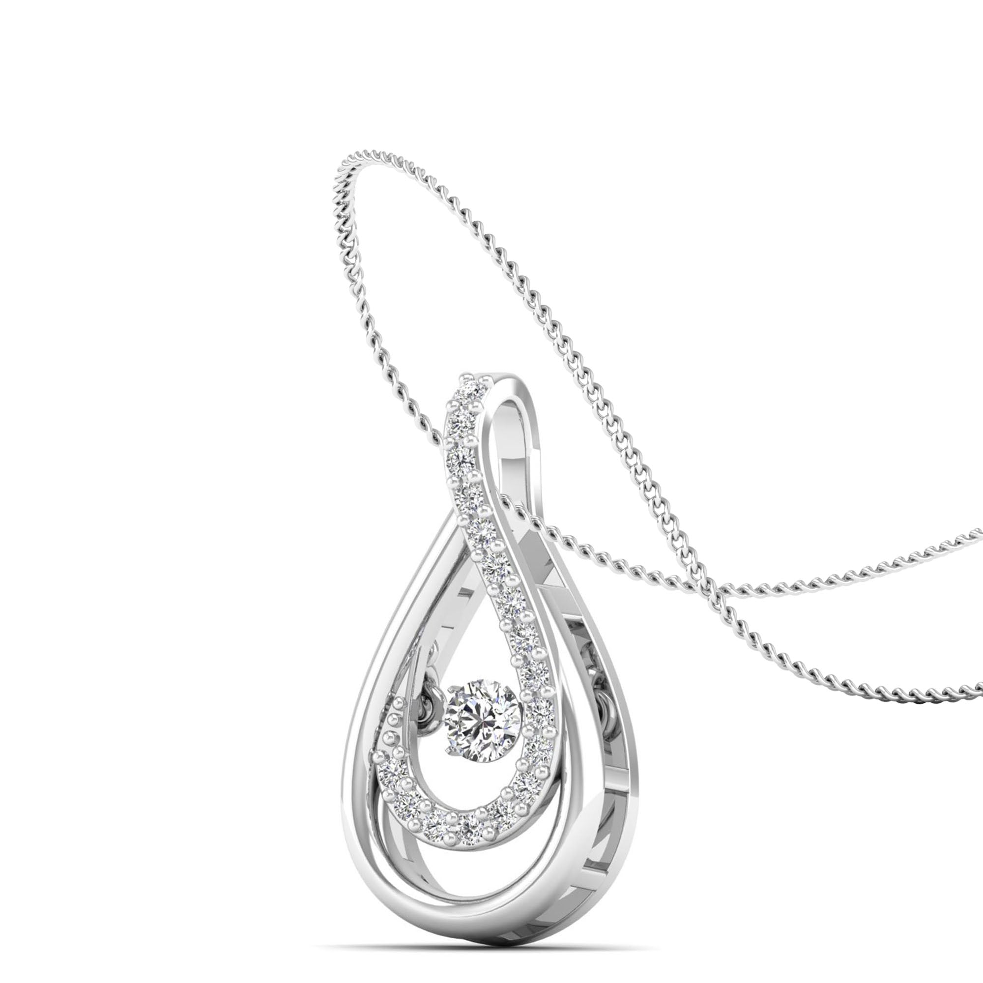 Double Tear Drop Dancing Diamond Pendant - Milano