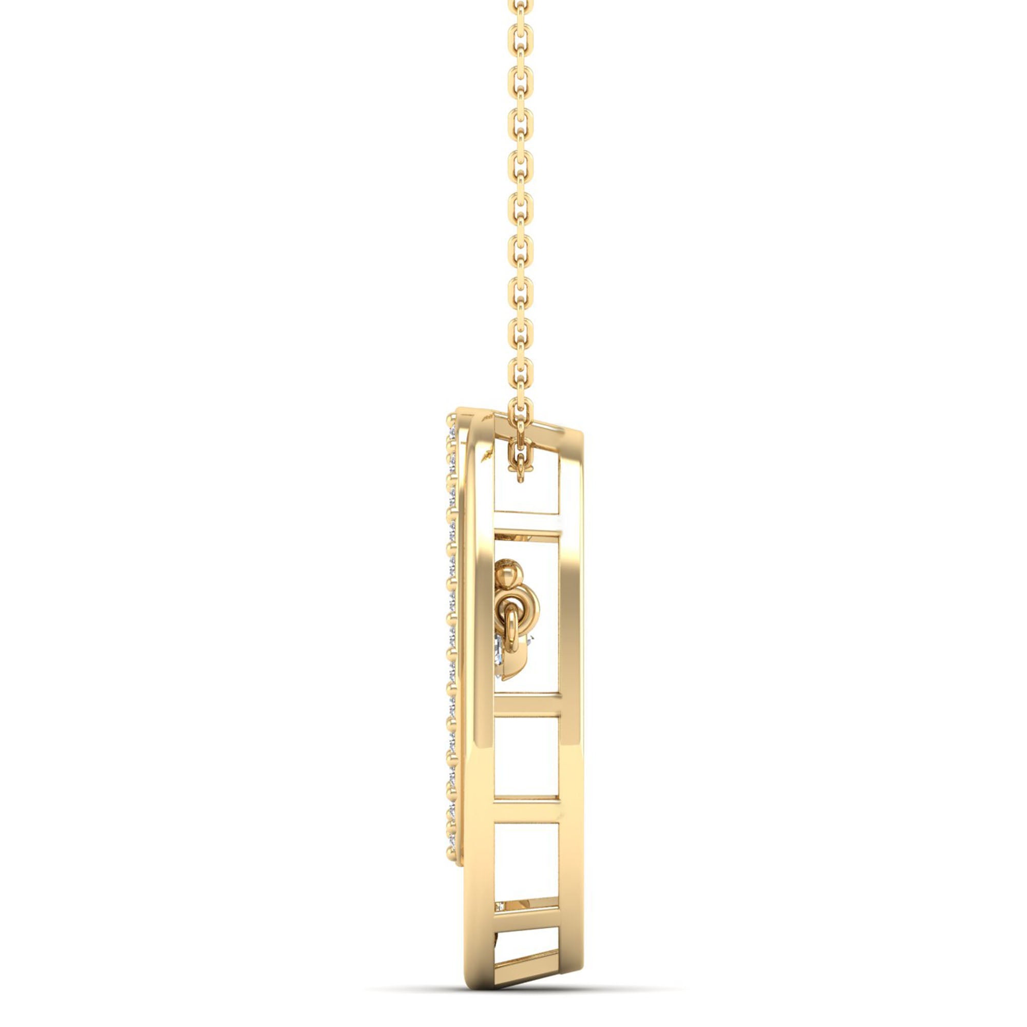 Double Oval Dancing Diamond Pendant - Milano