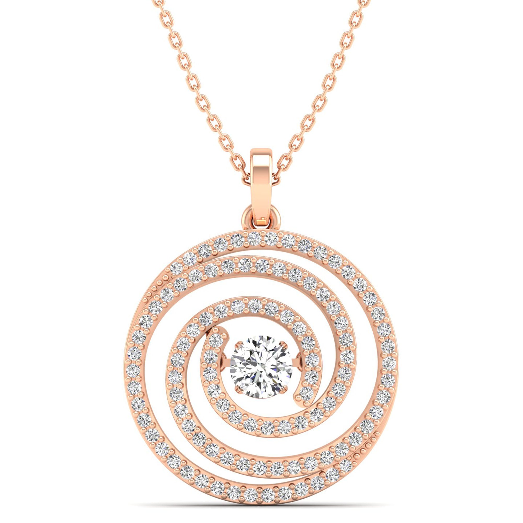 Geneve Swirl Dancing Diamond Pendant - Milano