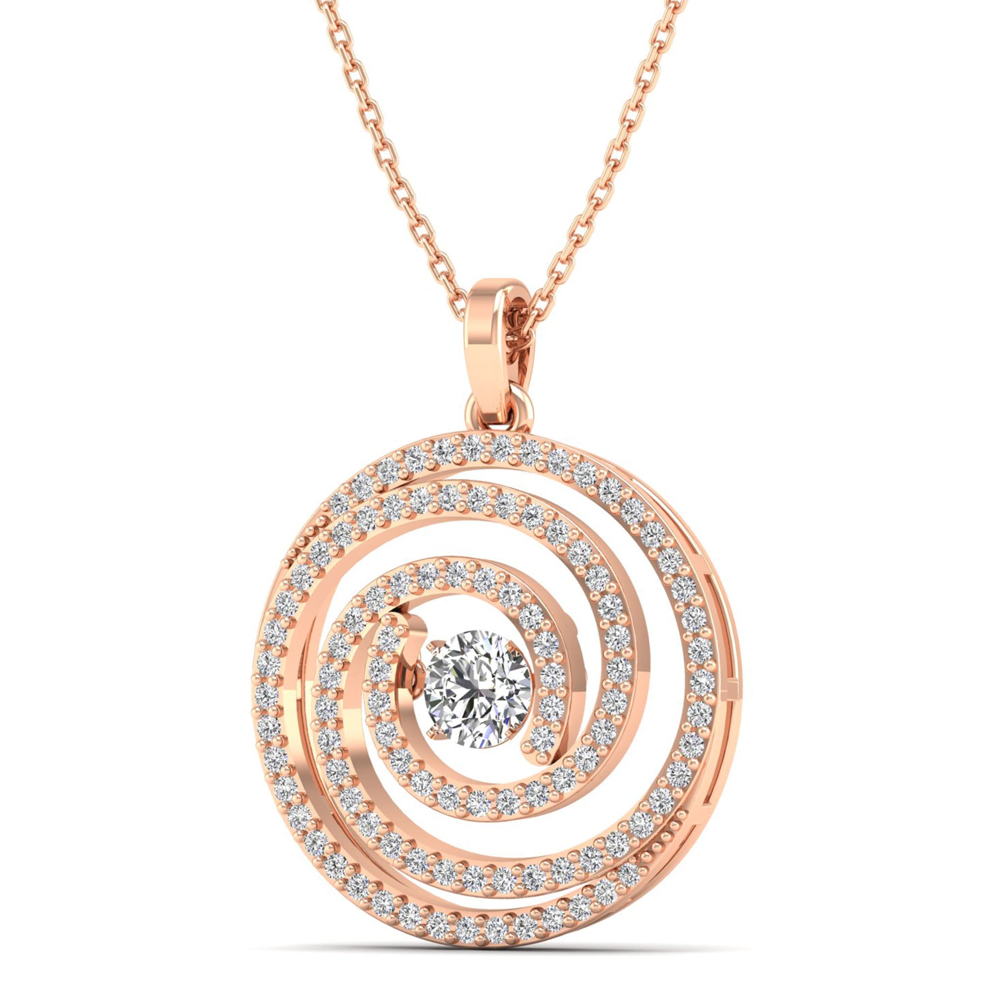 Geneve Swirl Dancing Diamond Pendant - Milano