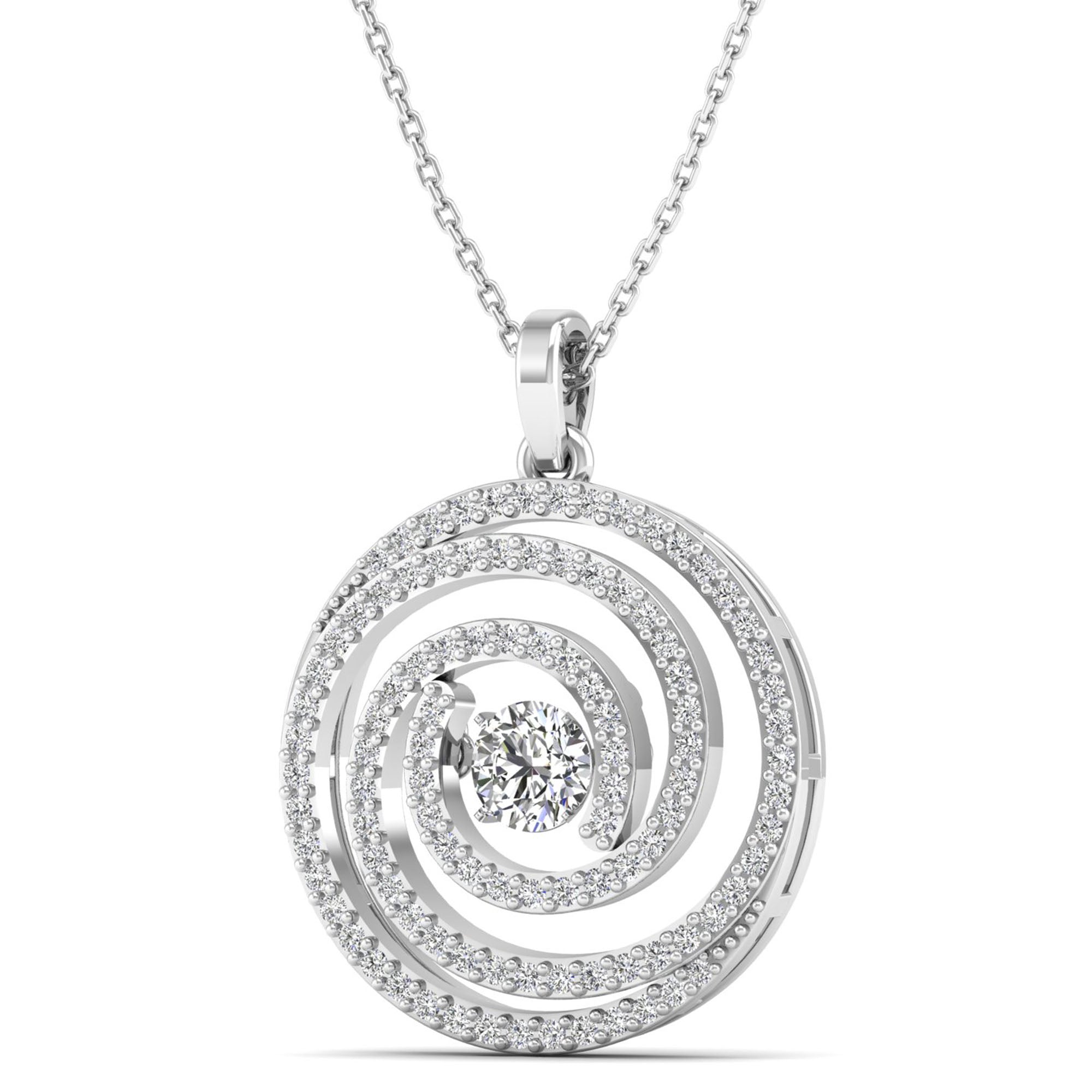 Geneve Swirl Dancing Diamond Pendant - Milano
