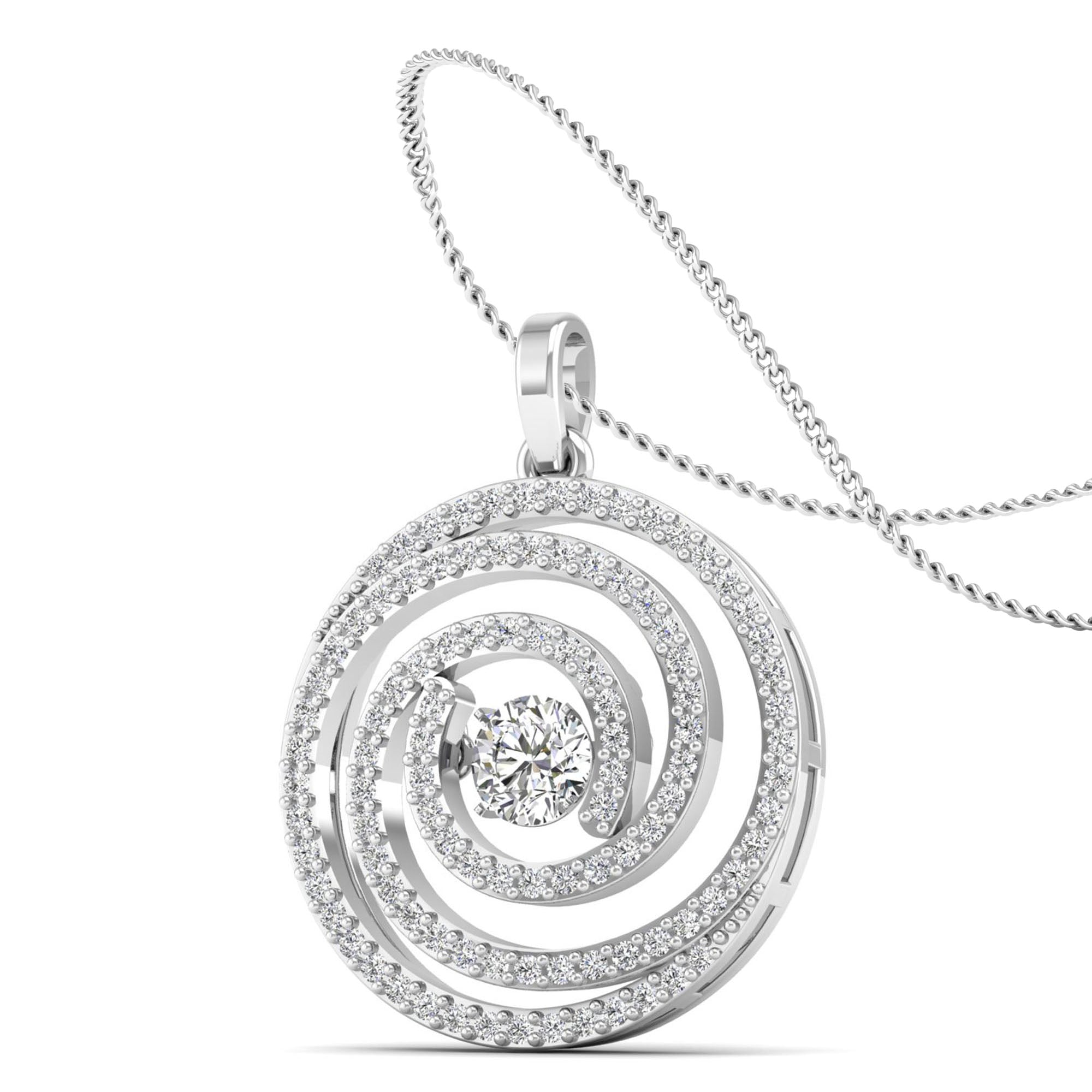 Geneve Swirl Dancing Diamond Pendant - Milano