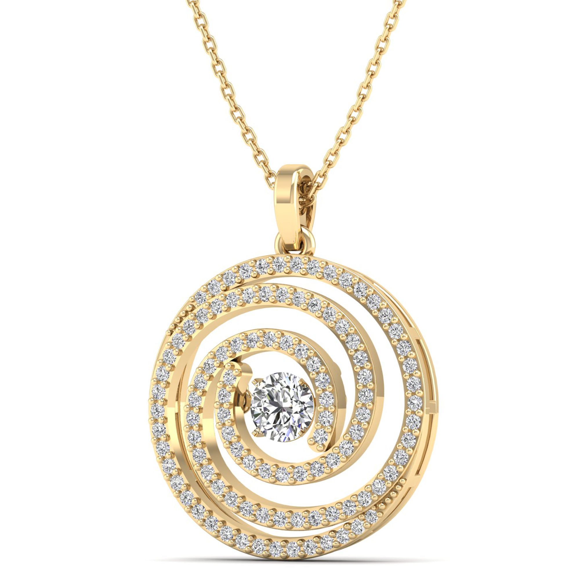 Geneve Swirl Dancing Diamond Pendant - Milano