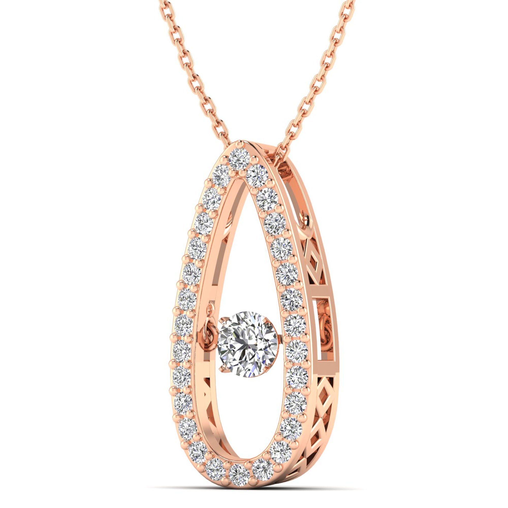 Oblong Dancing Diamond Pendant - Milano