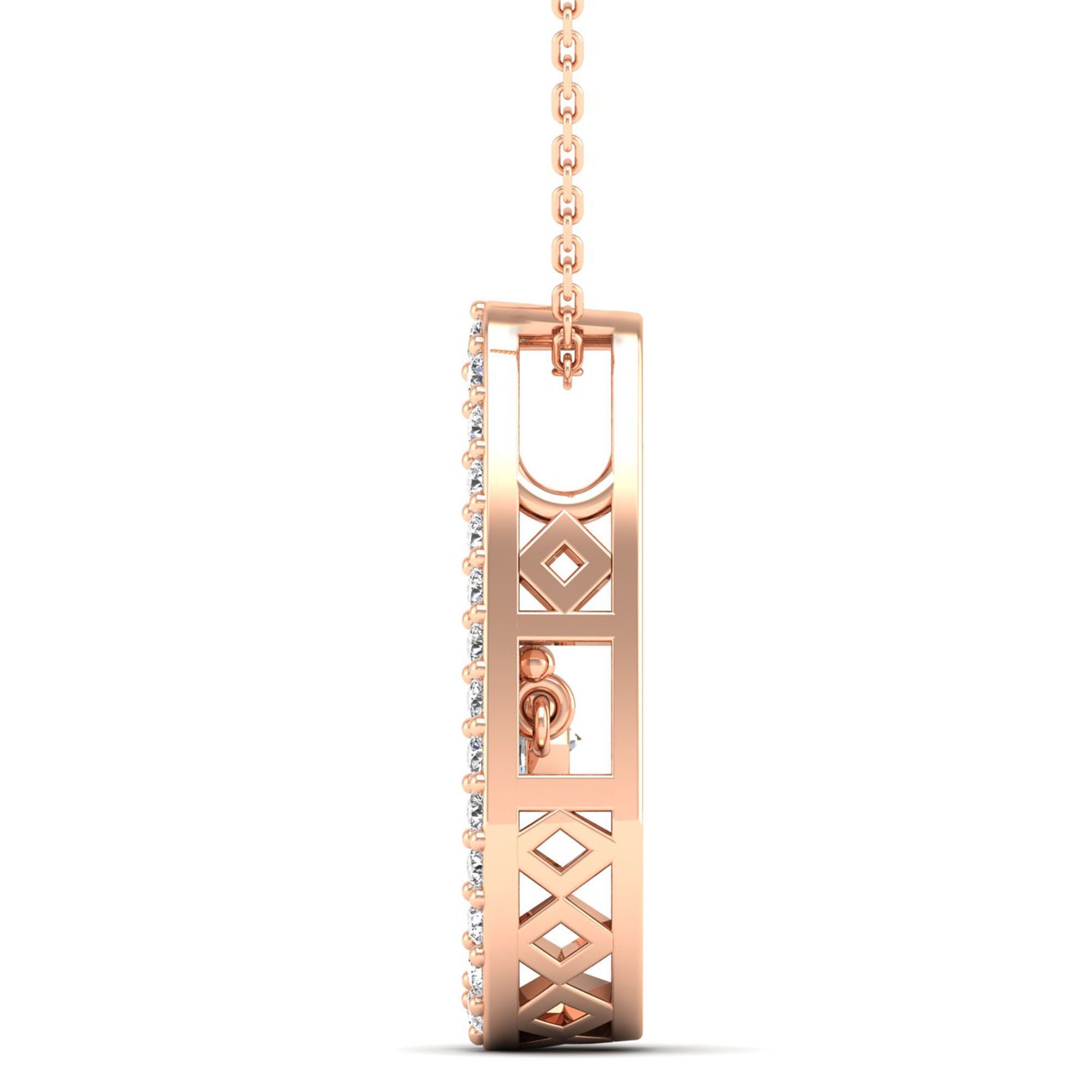 Oblong Dancing Diamond Pendant - Milano