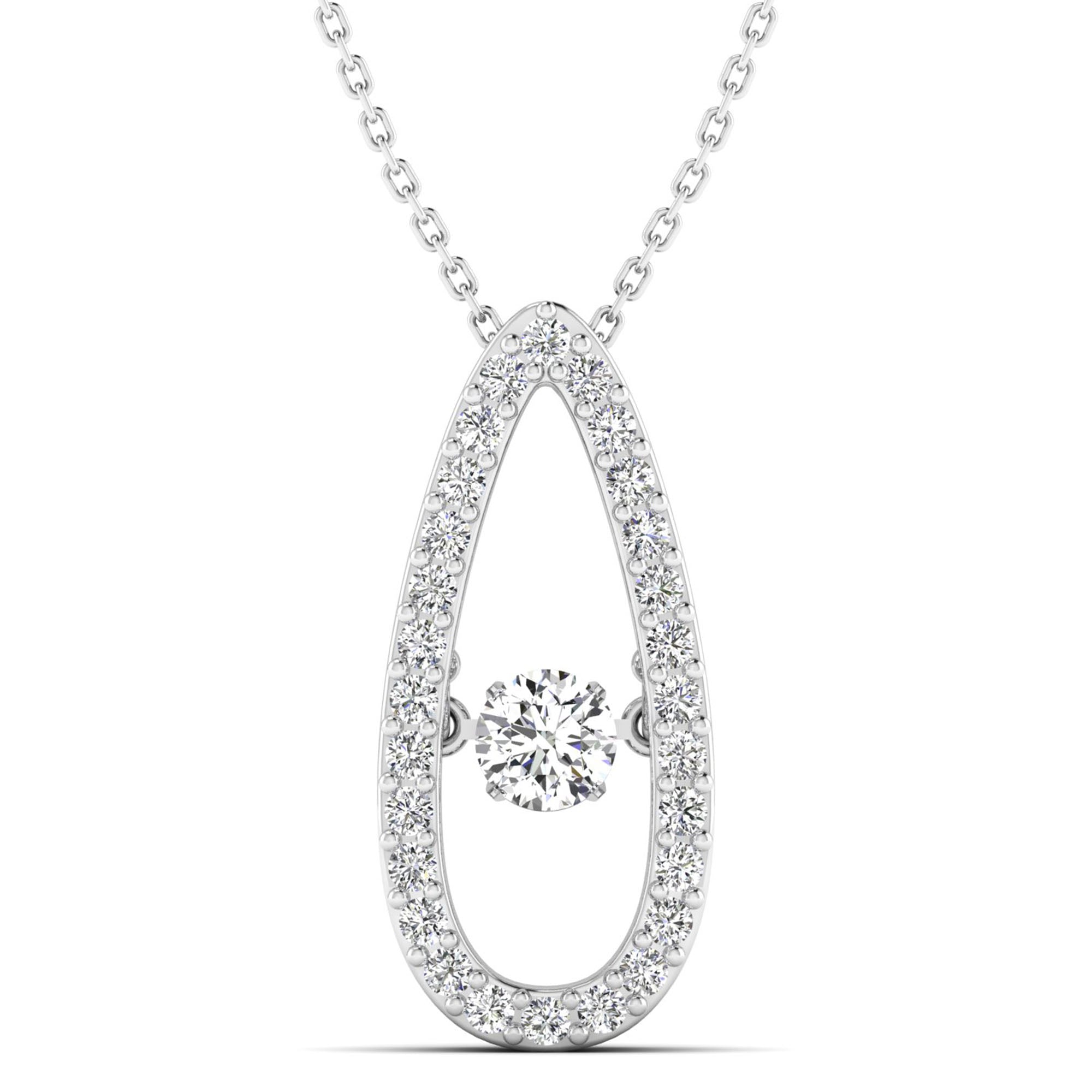 Oblong Dancing Diamond Pendant - Milano