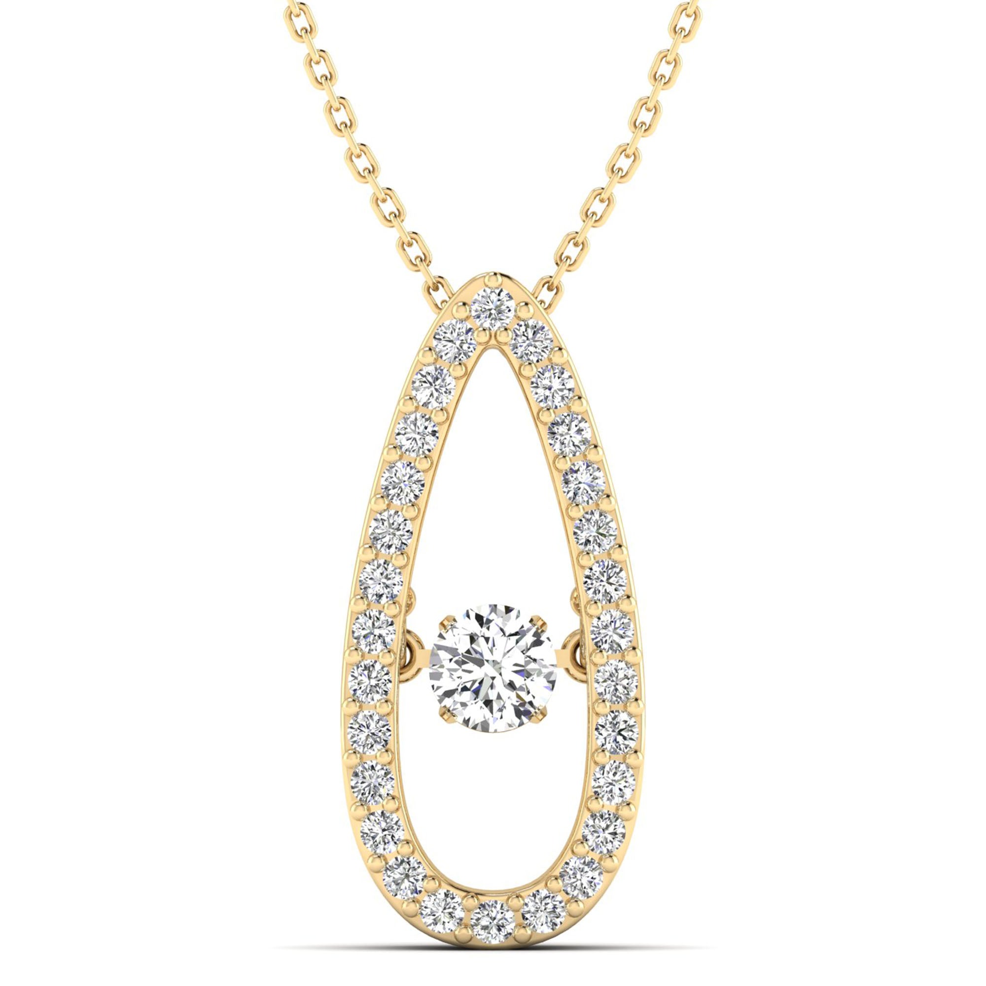 Oblong Dancing Diamond Pendant - Milano