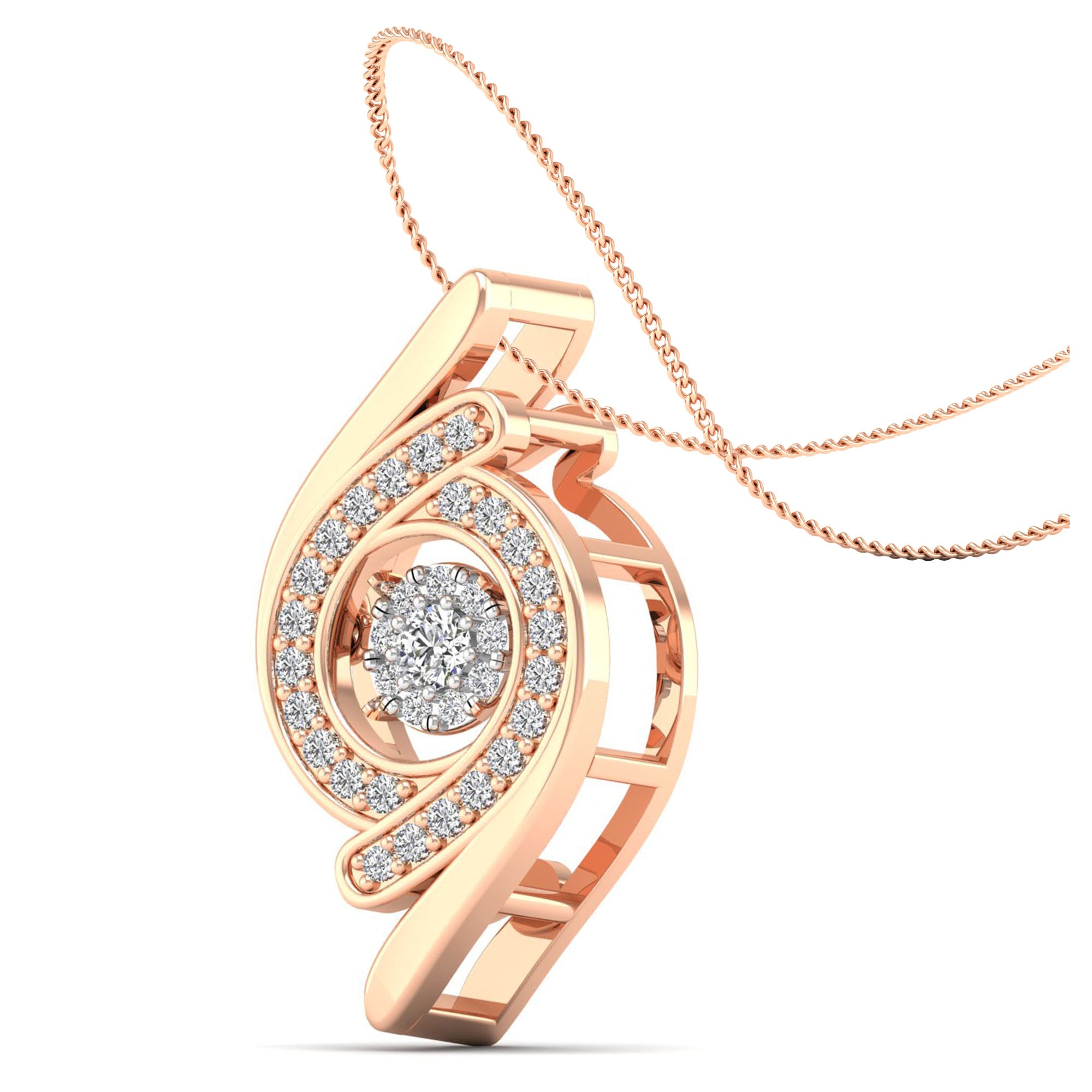 Cyclone Cluster Dancing Diamond Pendant - Milano