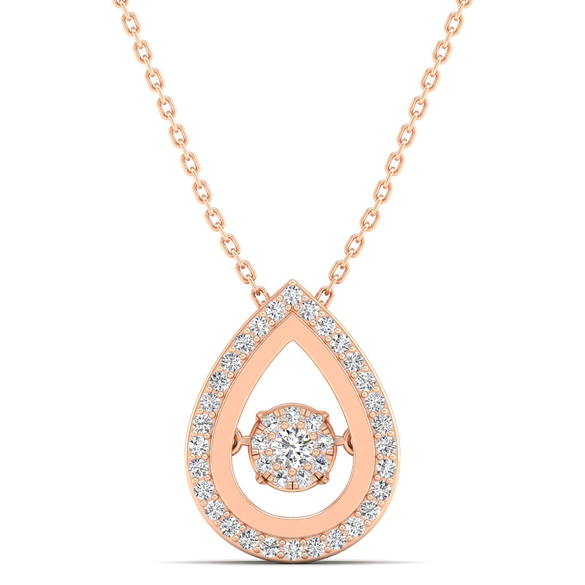 Pear Shaped Cluster Dancing Diamond Pendant - Milano
