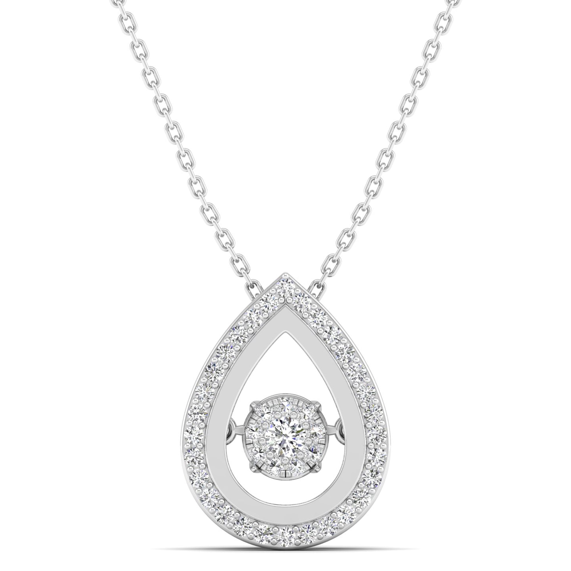 Pear Shaped Cluster Dancing Diamond Pendant - Milano