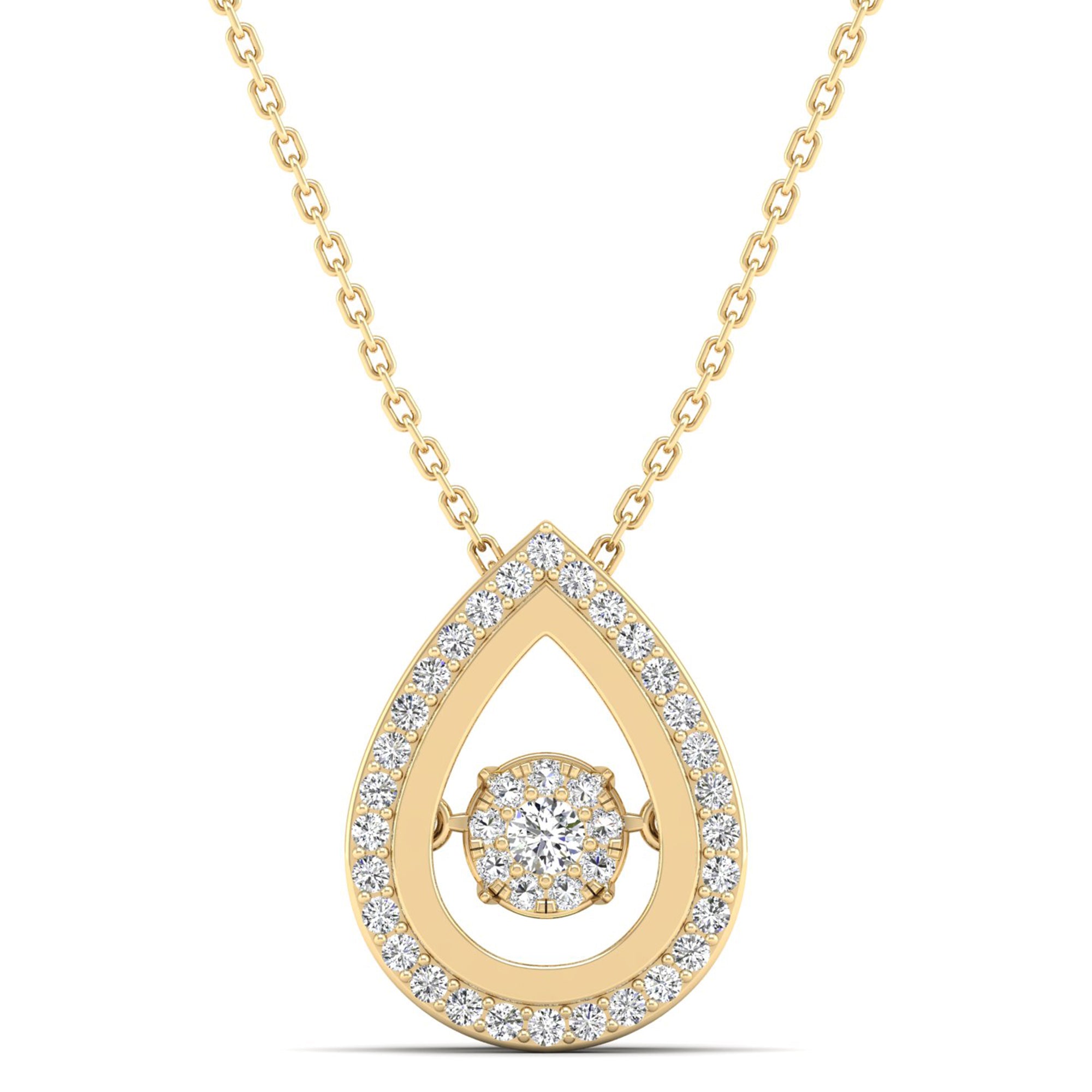 Pear Shaped Cluster Dancing Diamond Pendant - Milano