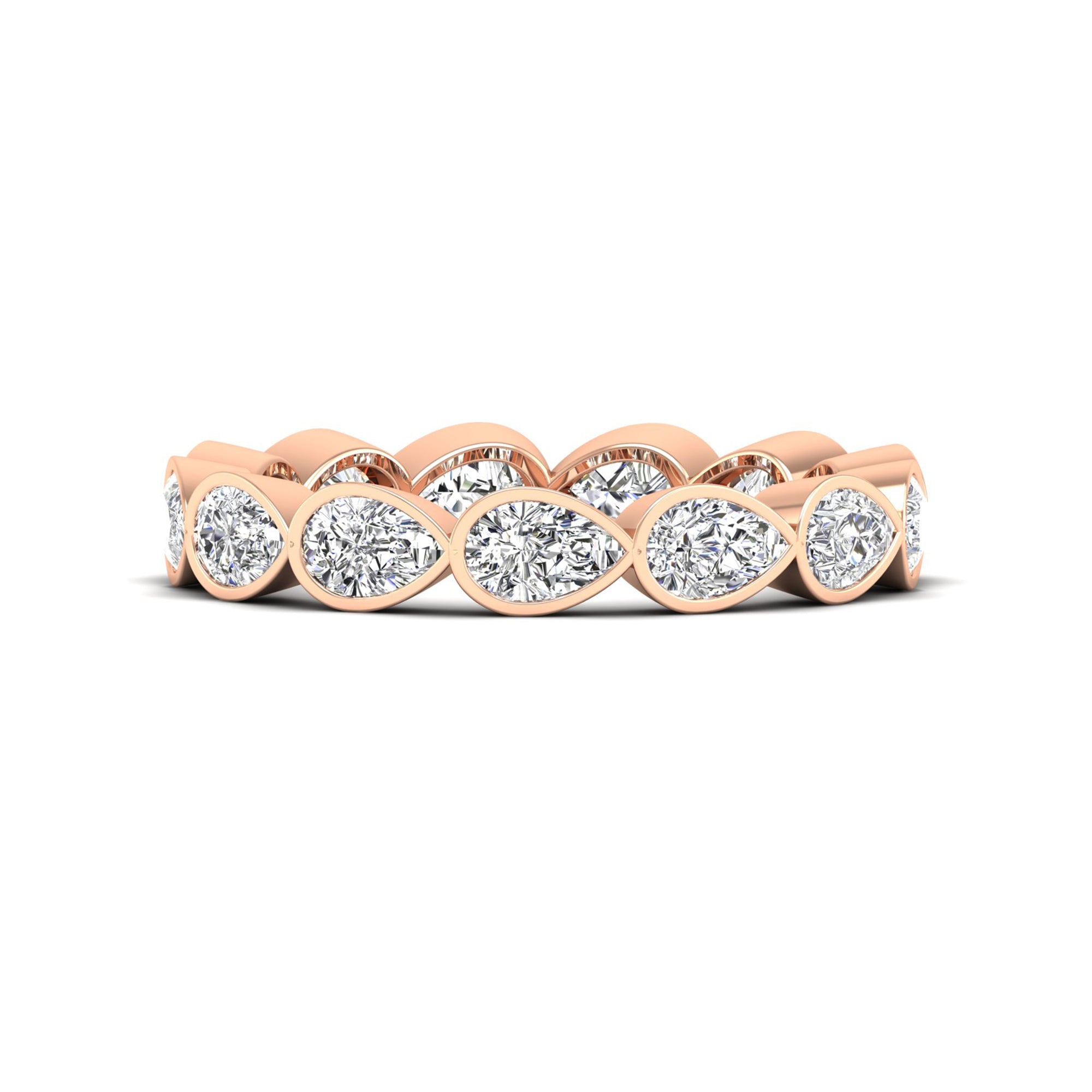 Bezel-Set East-West Pear Lab Diamond Eternity Band