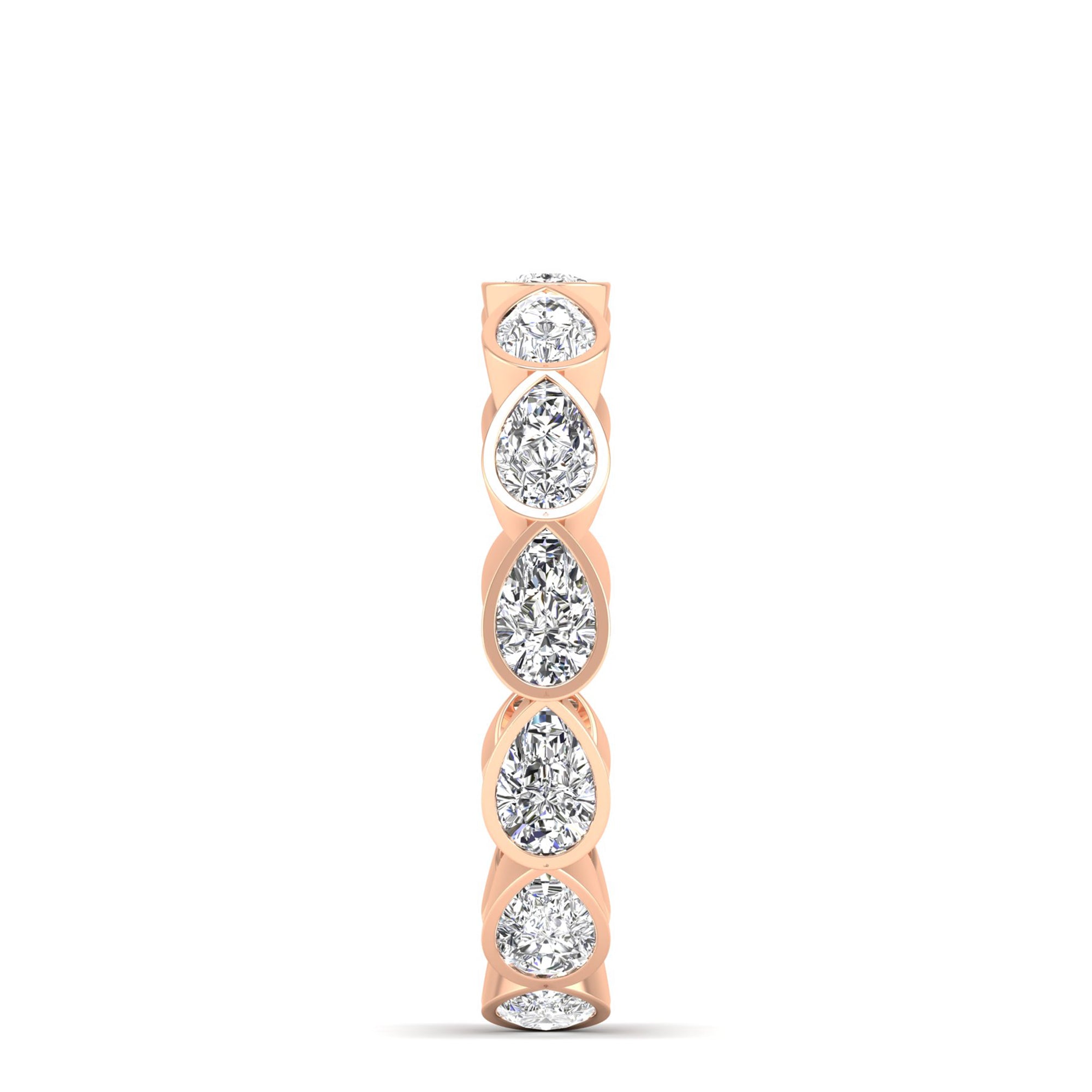 Bezel-Set East-West Pear Lab Diamond Eternity Band
