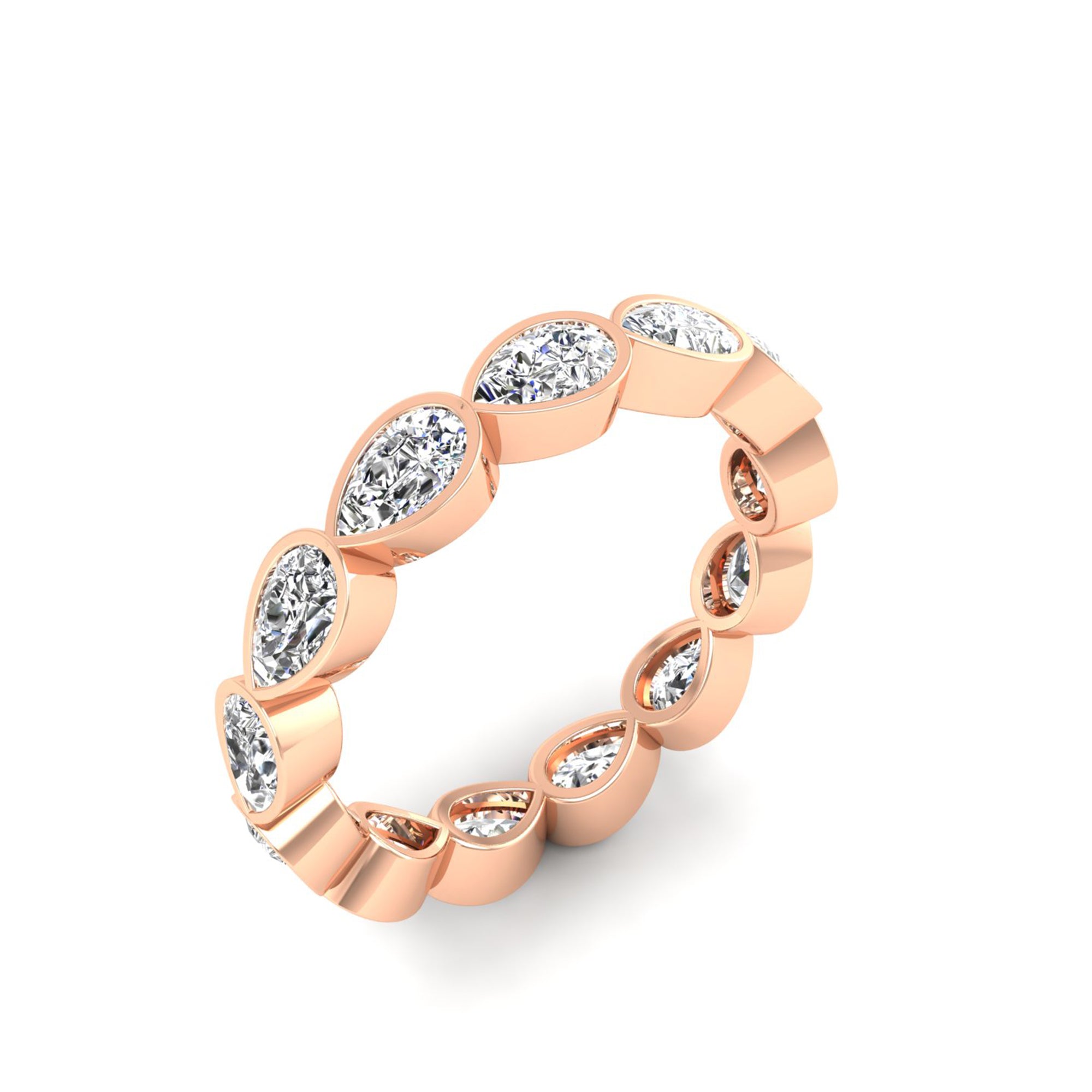 Bezel-Set East-West Pear Lab Diamond Eternity Band