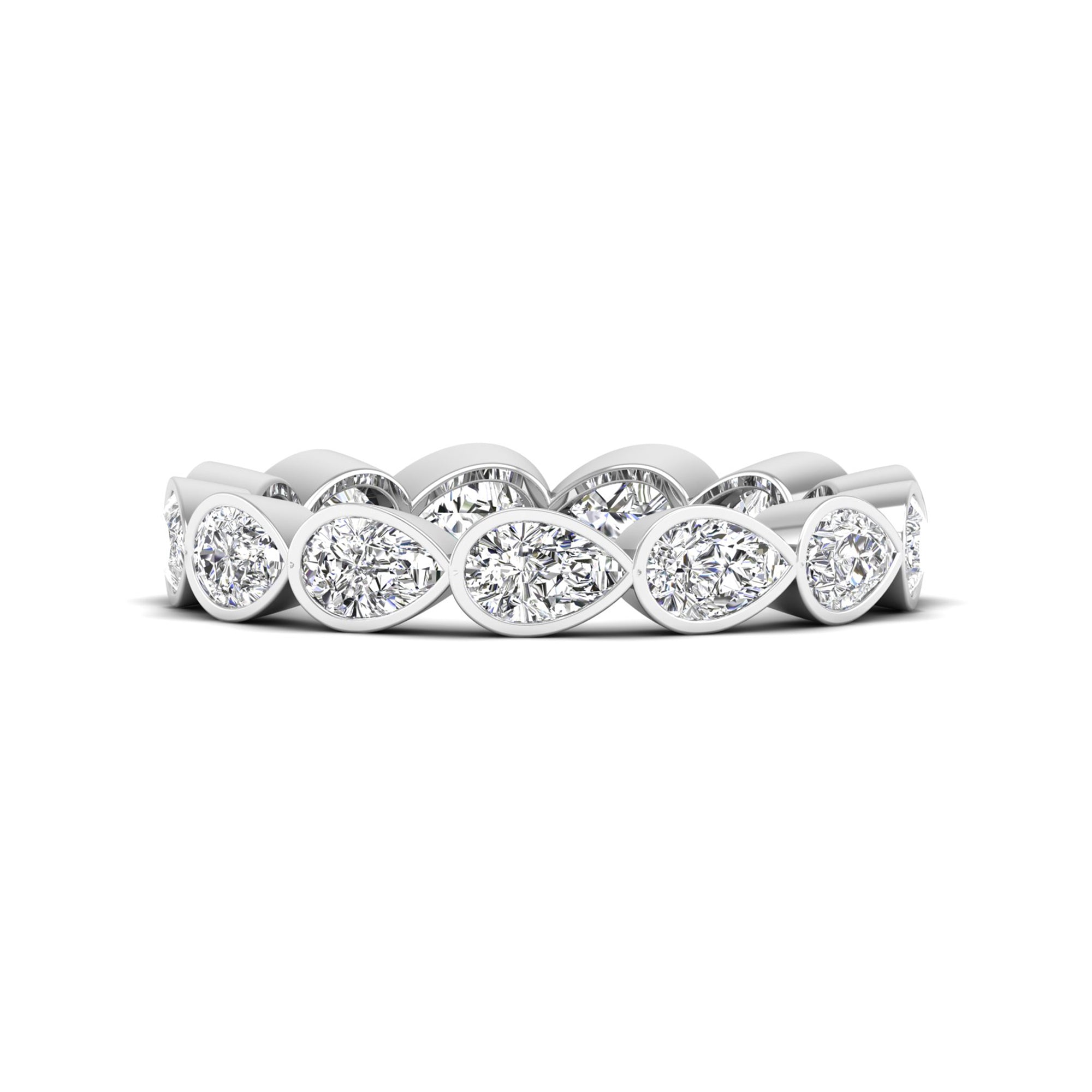 Bezel-Set East-West Pear Lab Diamond Eternity Band