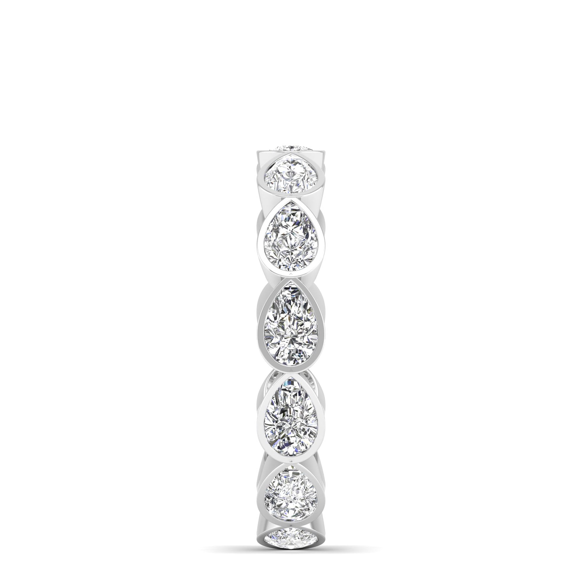 Bezel-Set East-West Pear Lab Diamond Eternity Band