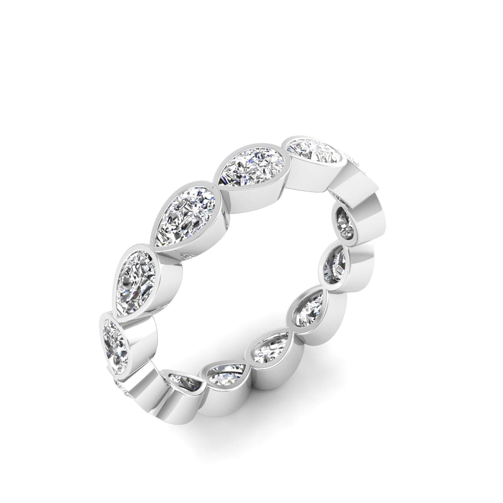 Bezel-Set East-West Pear Lab Diamond Eternity Band