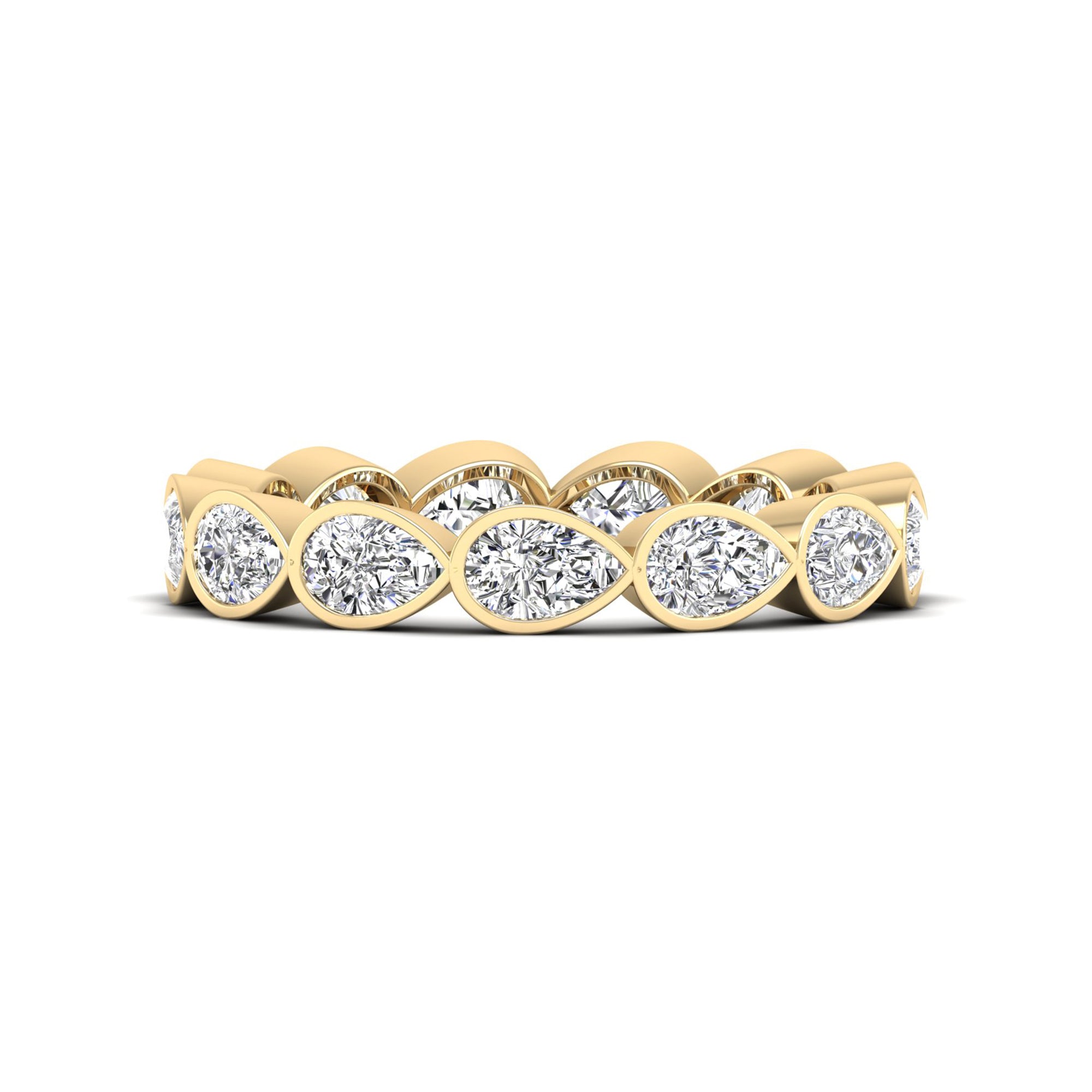 Bezel-Set East-West Pear Lab Diamond Eternity Band