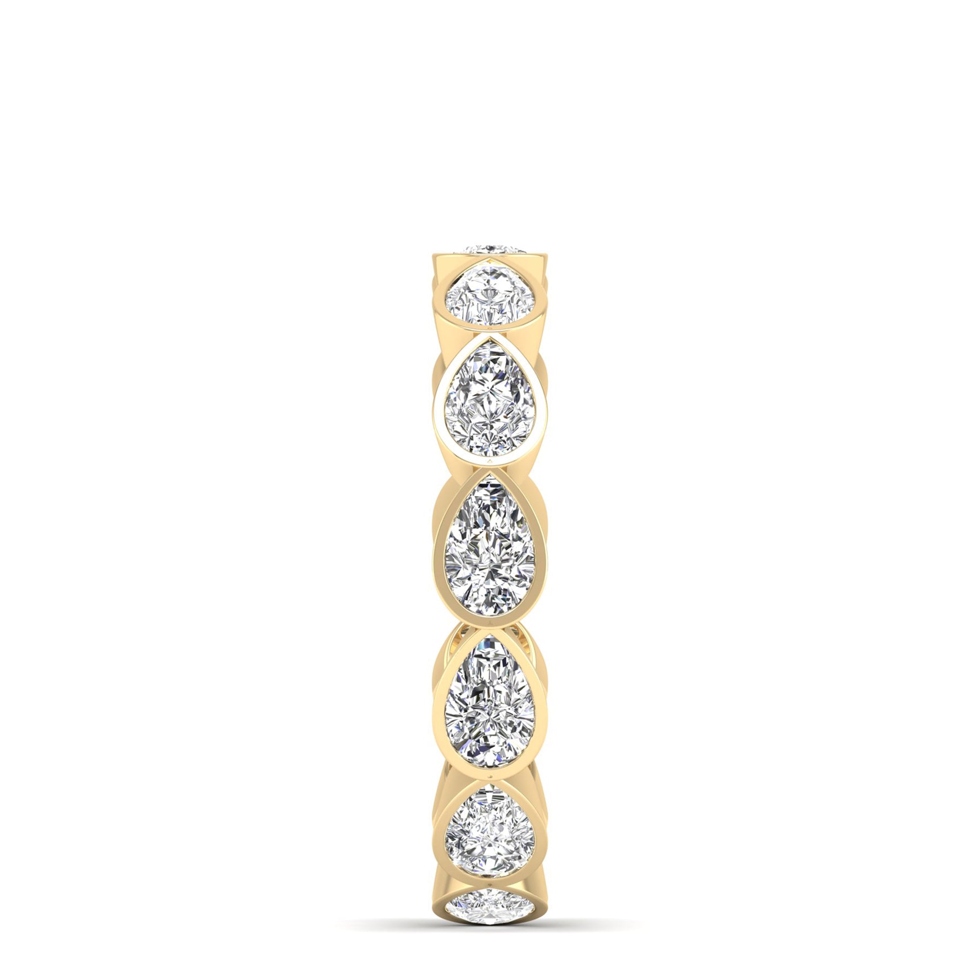 Bezel-Set East-West Pear Lab Diamond Eternity Band