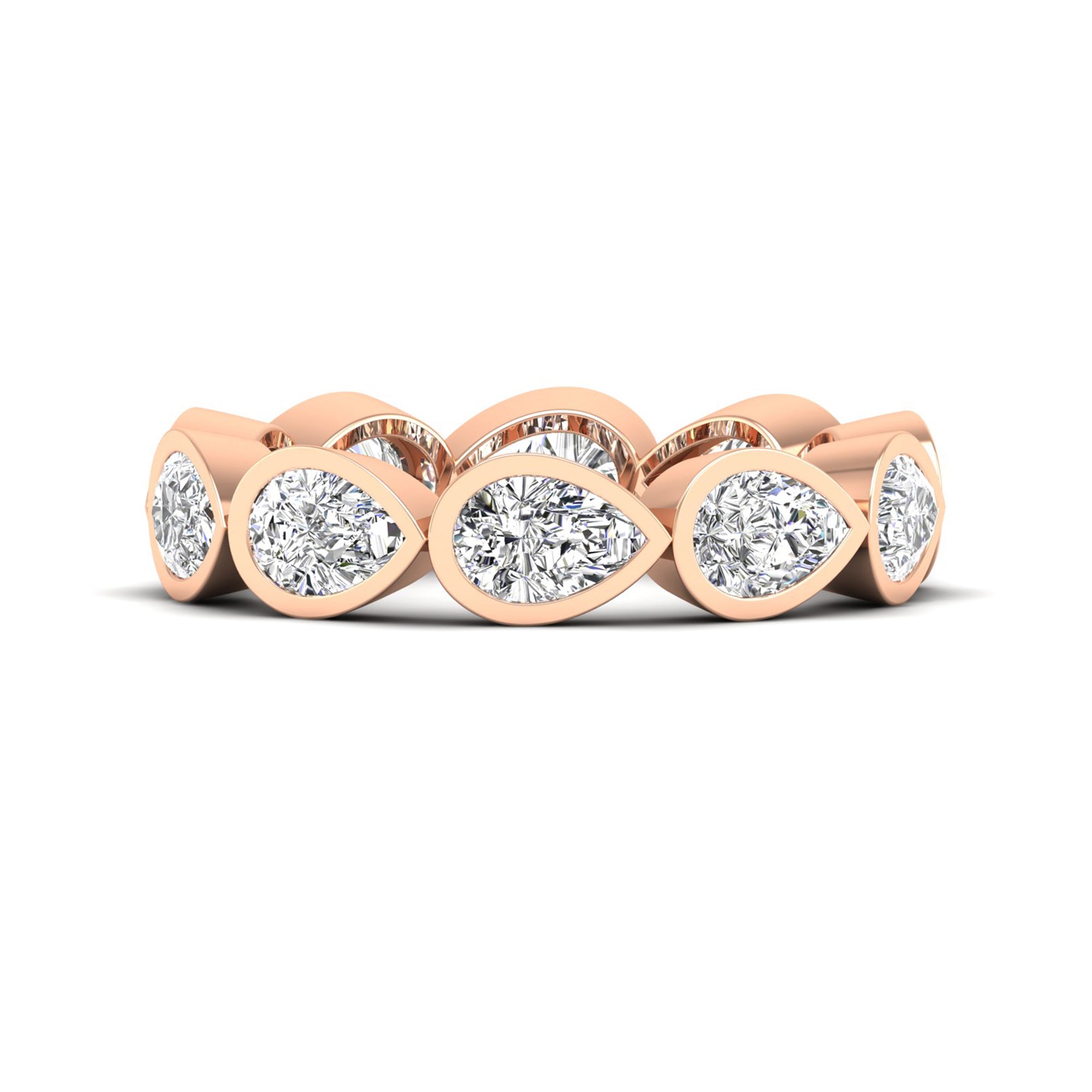 Bezel-Set East-West Pear Lab Diamond Eternity Band