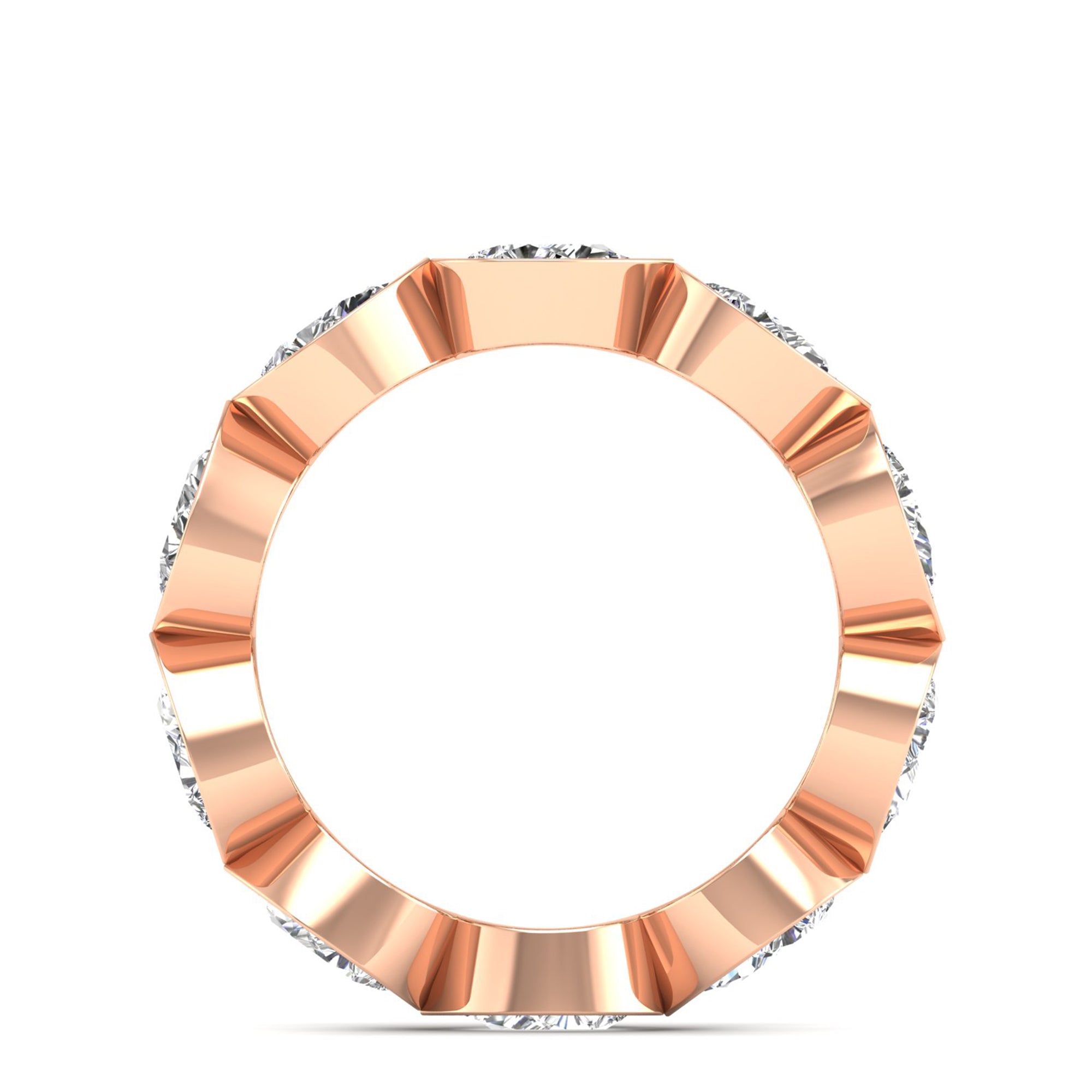 Bezel-Set East-West Pear Lab Diamond Eternity Band