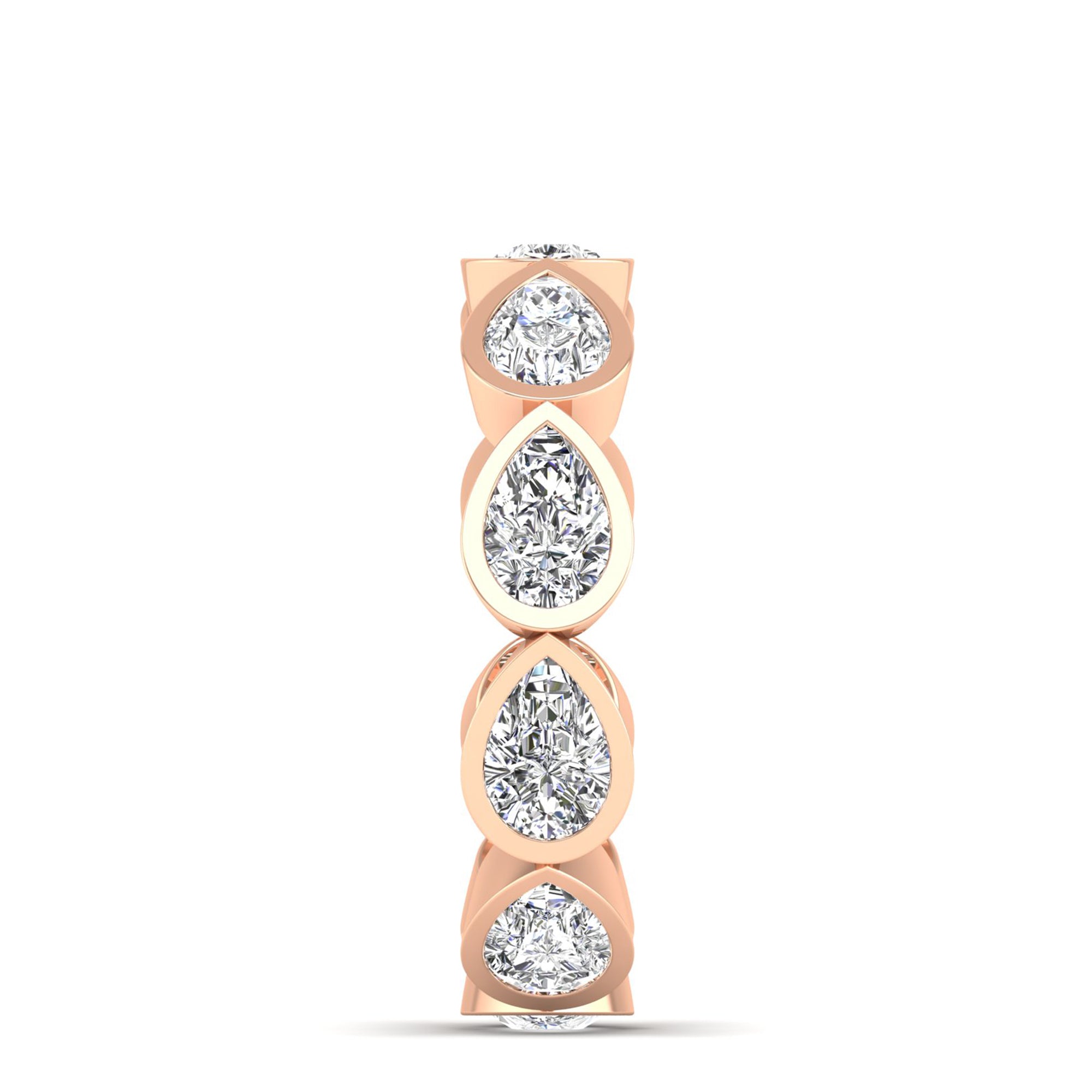 Bezel-Set East-West Pear Lab Diamond Eternity Band