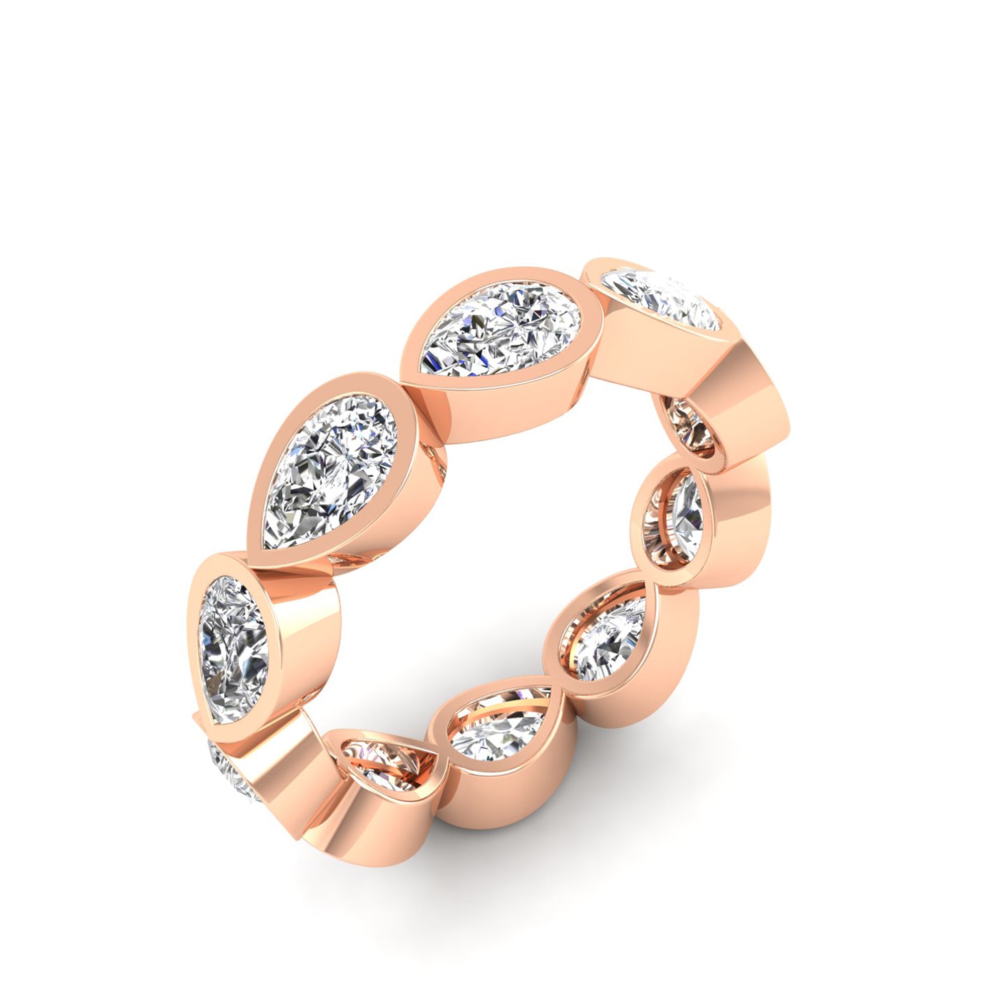 Bezel-Set East-West Pear Lab Diamond Eternity Band