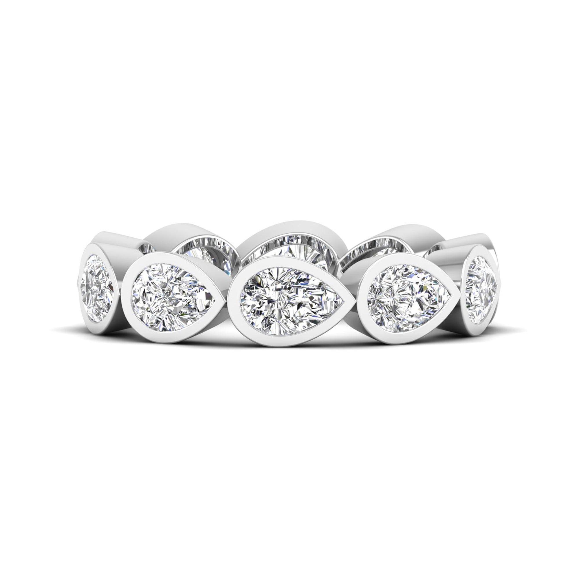 Bezel-Set East-West Pear Lab Diamond Eternity Band