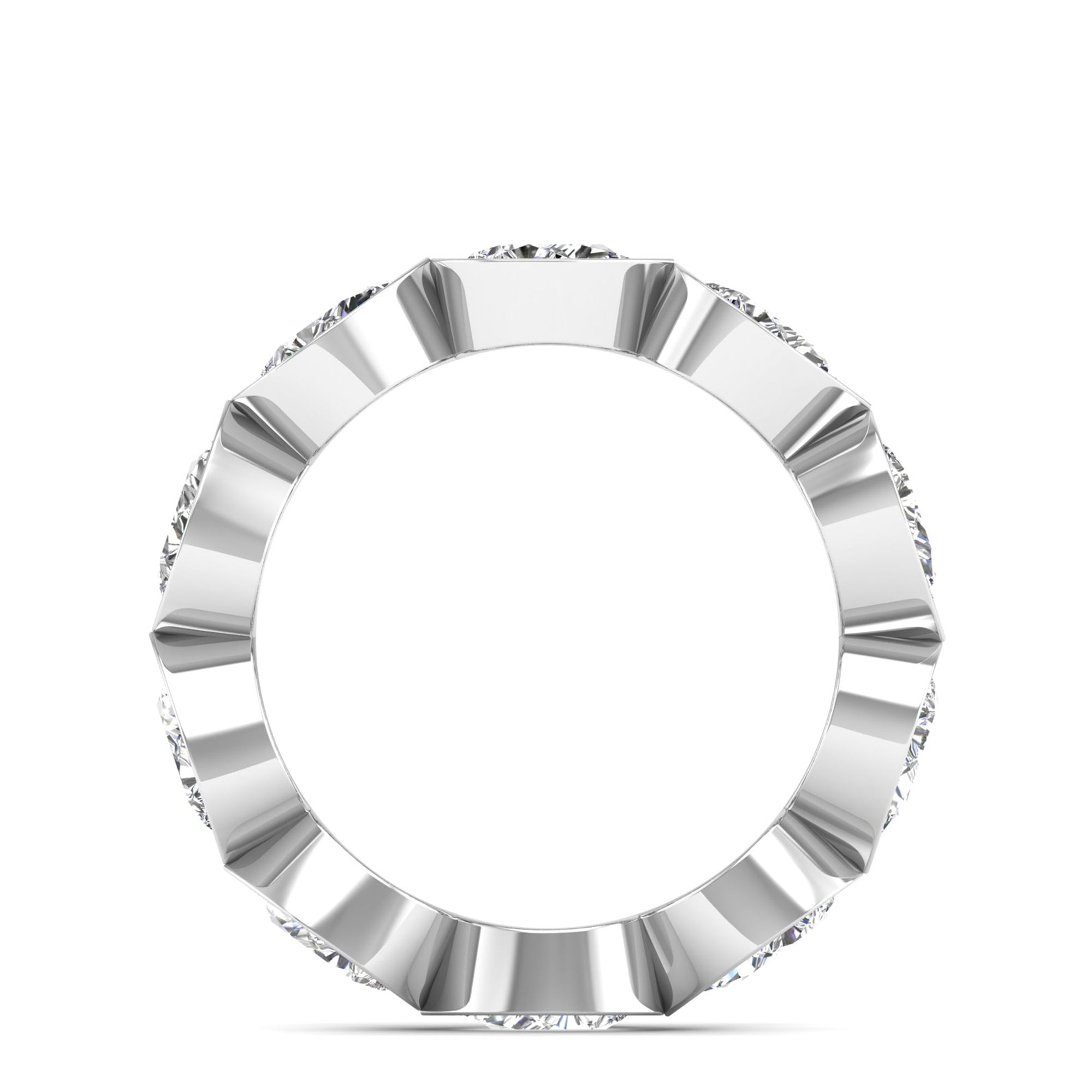 Bezel-Set East-West Pear Lab Diamond Eternity Band