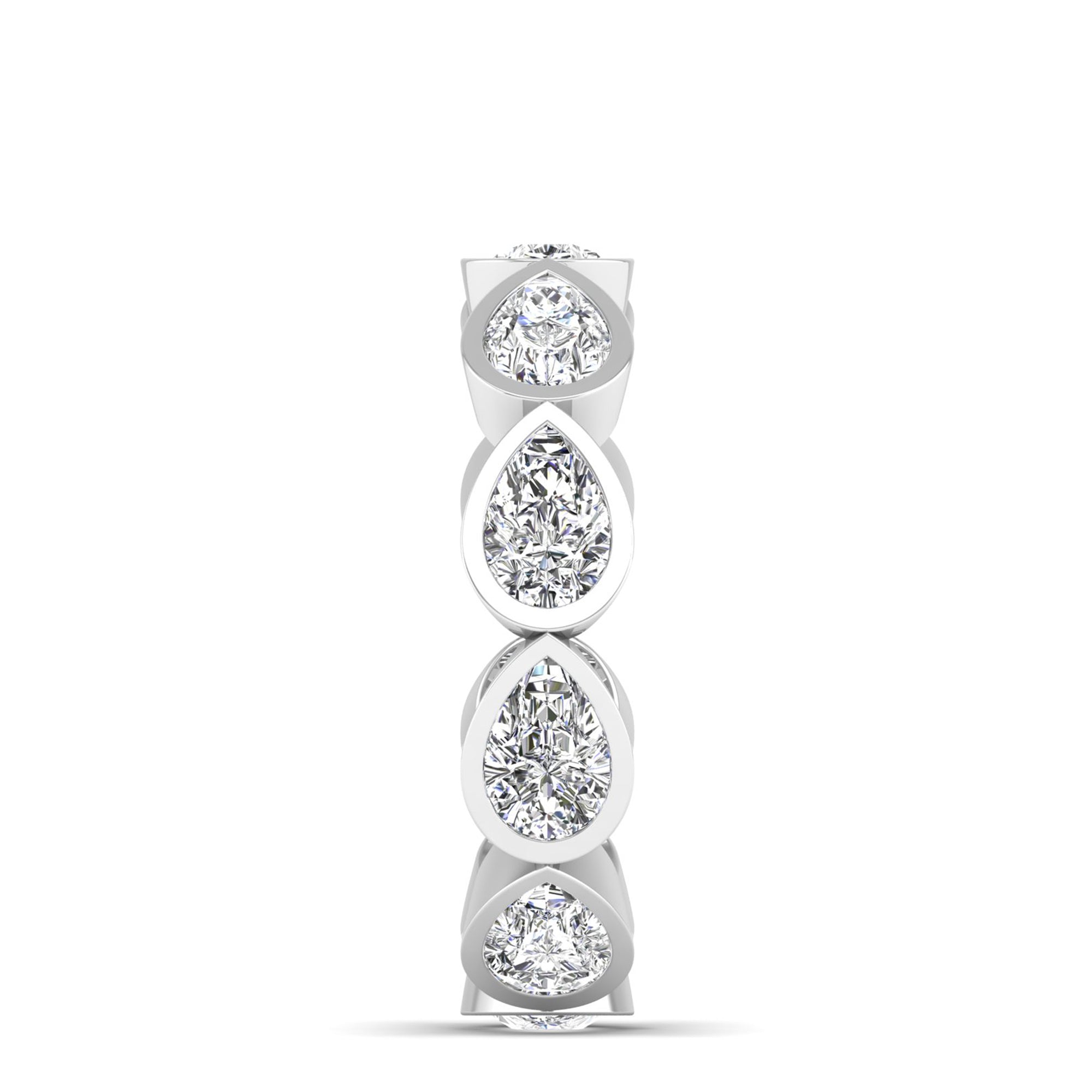 Bezel-Set East-West Pear Lab Diamond Eternity Band