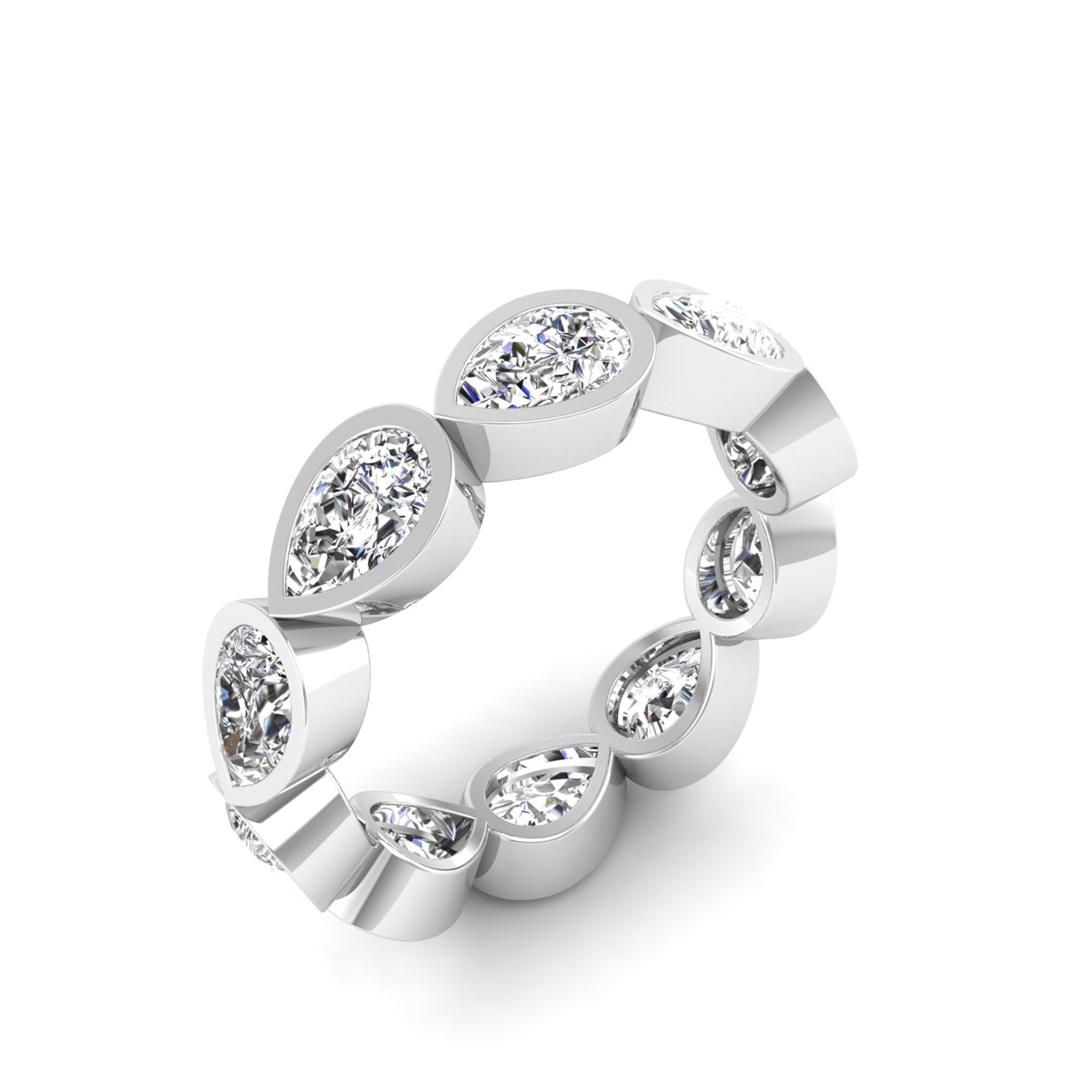 Bezel-Set East-West Pear Lab Diamond Eternity Band