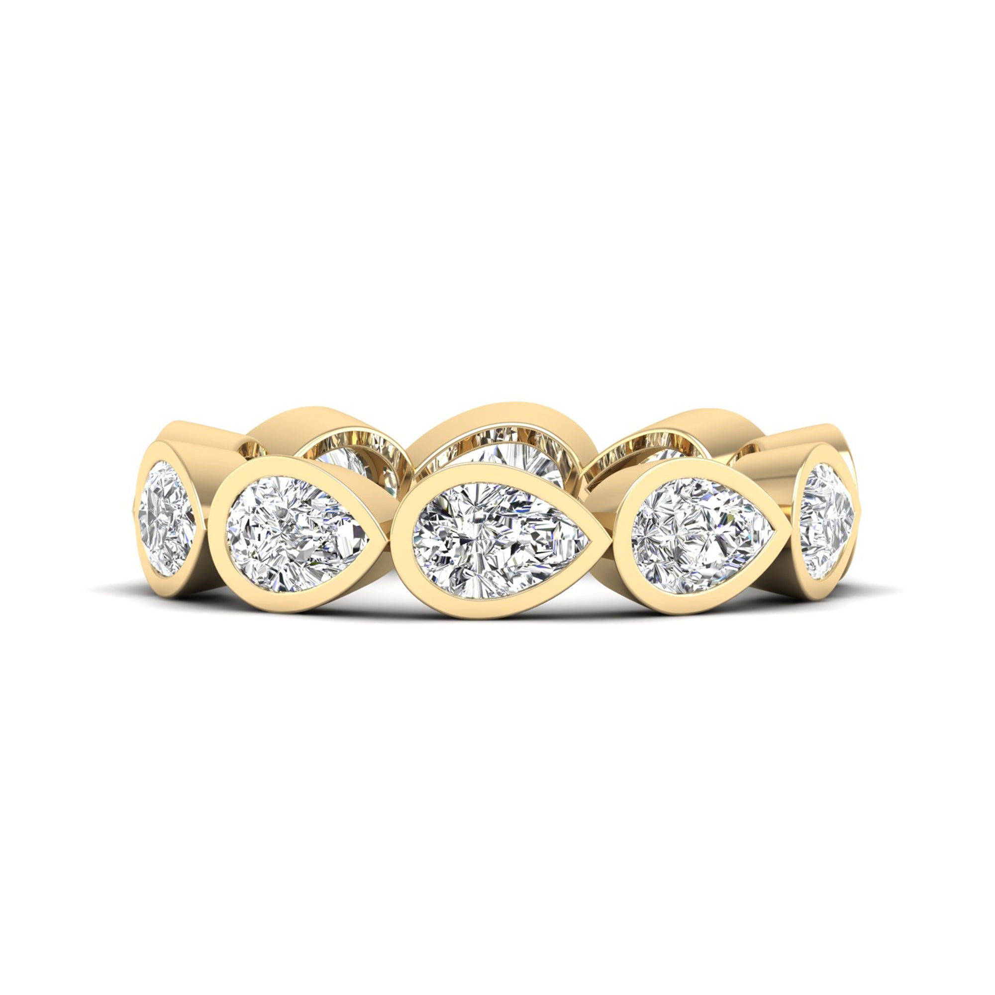 Bezel-Set East-West Pear Lab Diamond Eternity Band