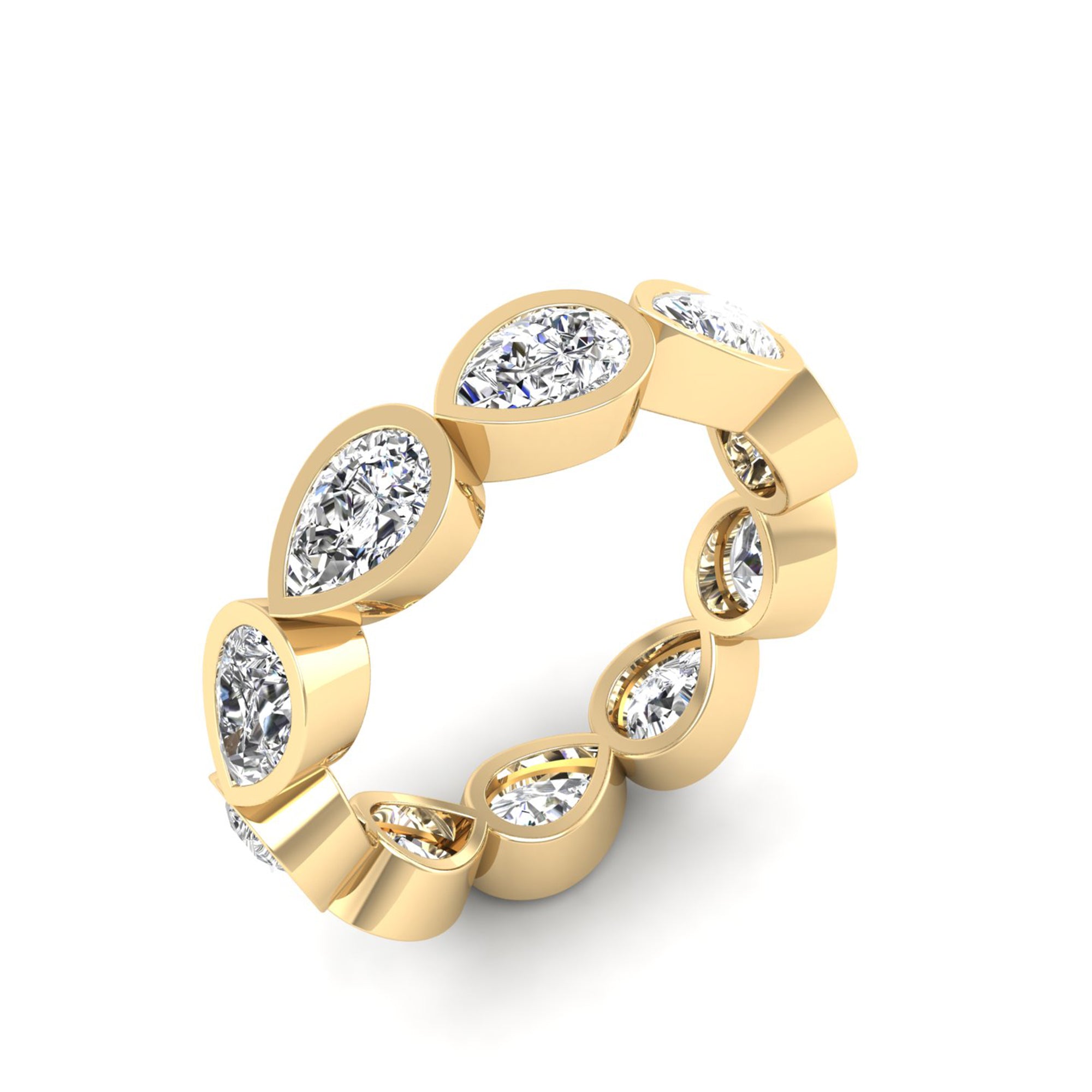 Bezel-Set East-West Pear Lab Diamond Eternity Band