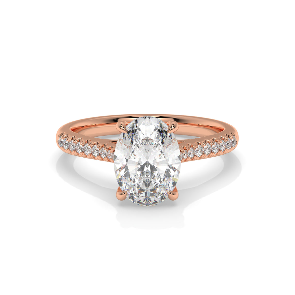 14K Rose Gold - Oval