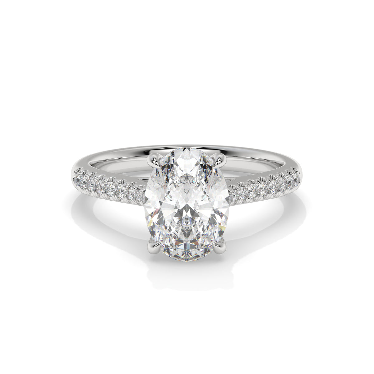 14K White Gold - Oval