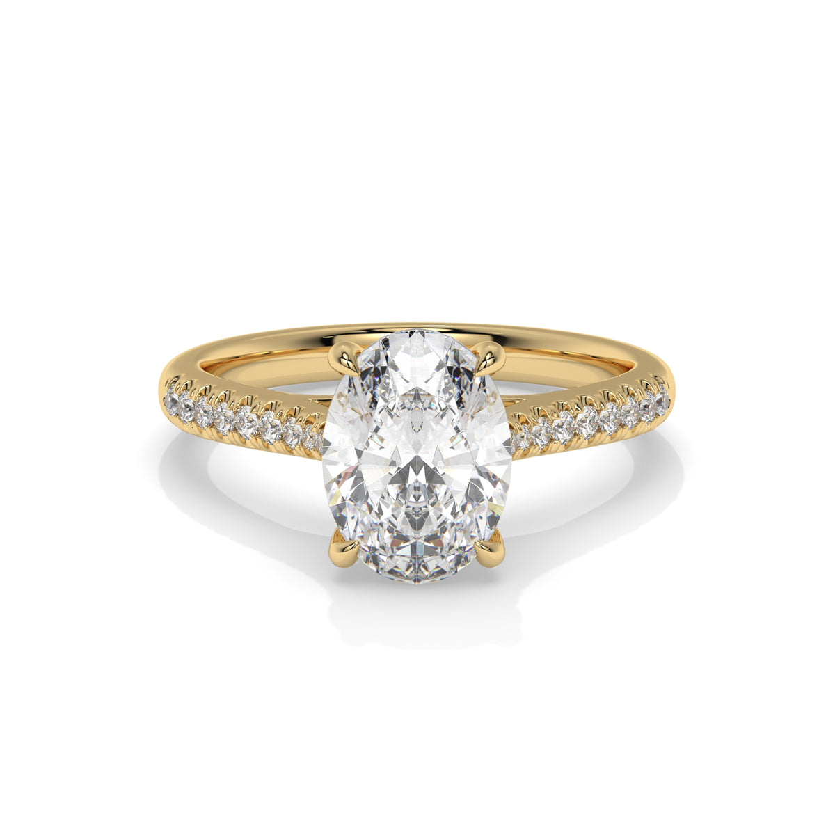14K Yellow Gold - Oval